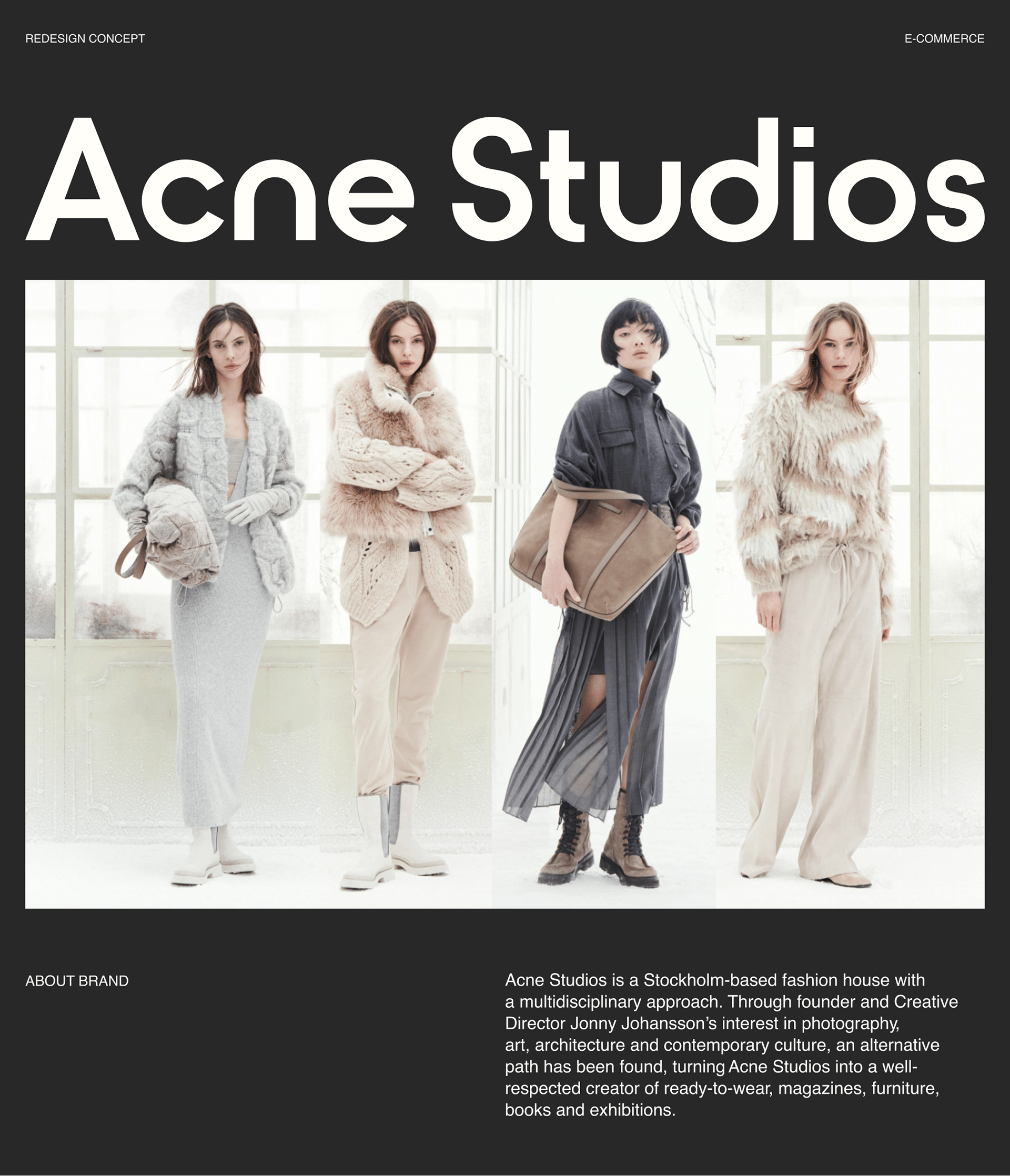 Acne Studious | E-commerce redesign concept — Изображение №1 — Интерфейсы на Dprofile