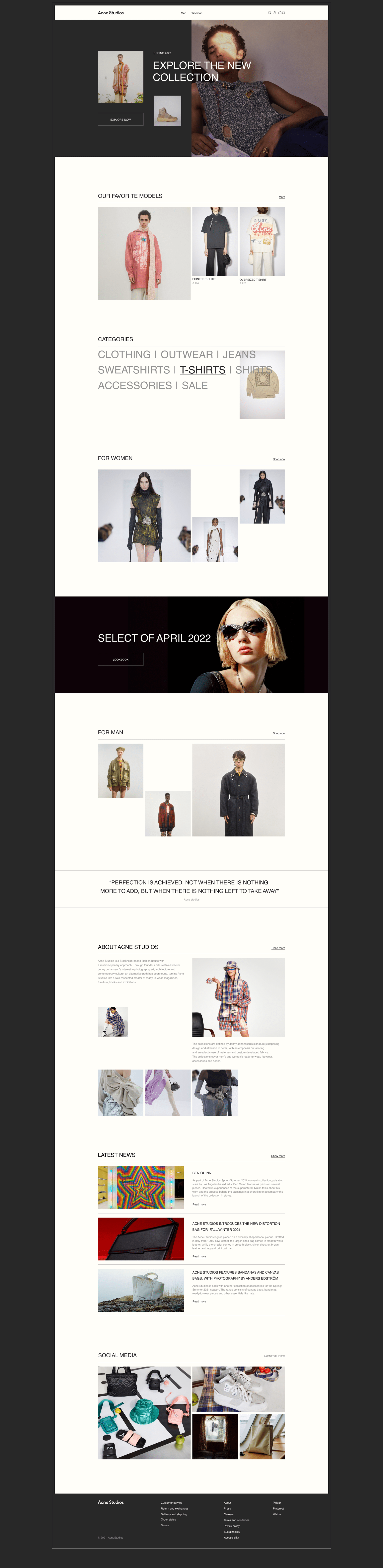 Acne Studious | E-commerce redesign concept — Изображение №2 — Интерфейсы на Dprofile