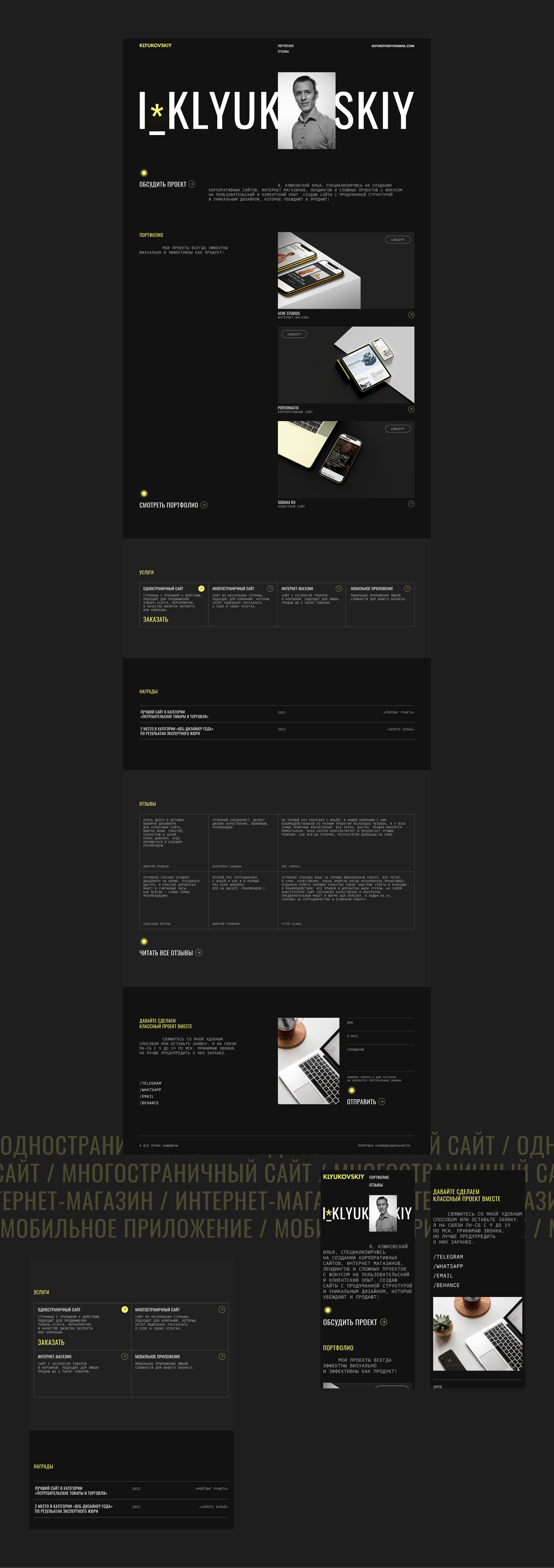 Portfolio Website - UX/UI designer — Изображение №2 — Интерфейсы на Dprofile