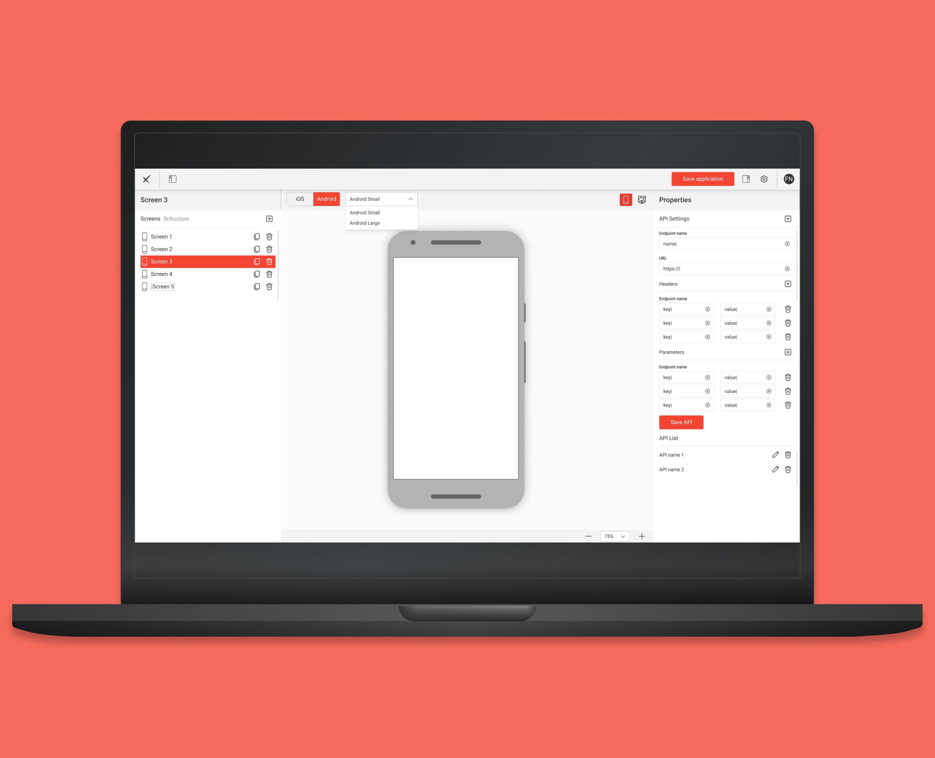 Конструктор мобильных приложений на Dprofile