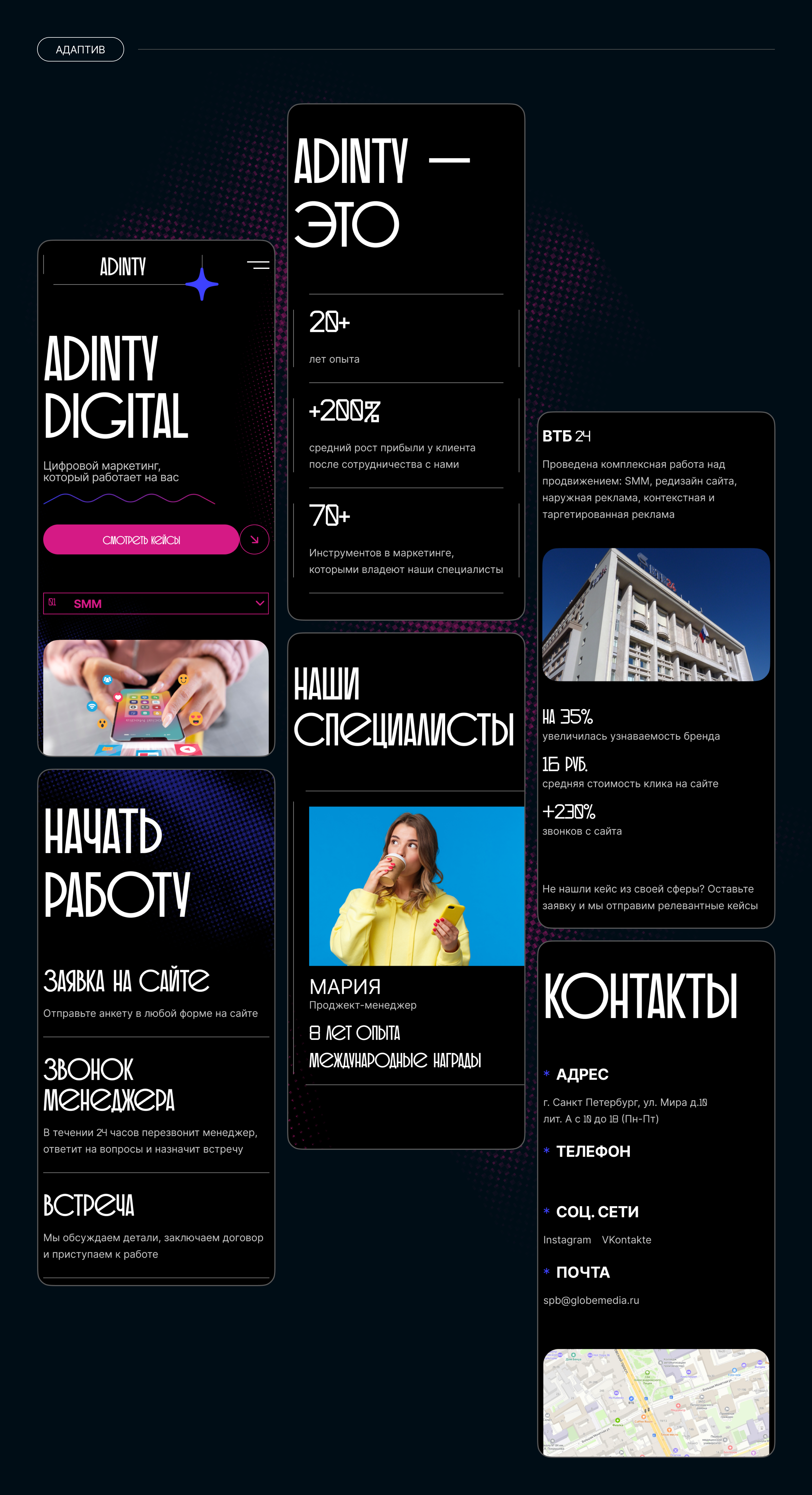 Дизайн сайта Digital-агенства Adinty — Изображение №9 — Интерфейсы на Dprofile