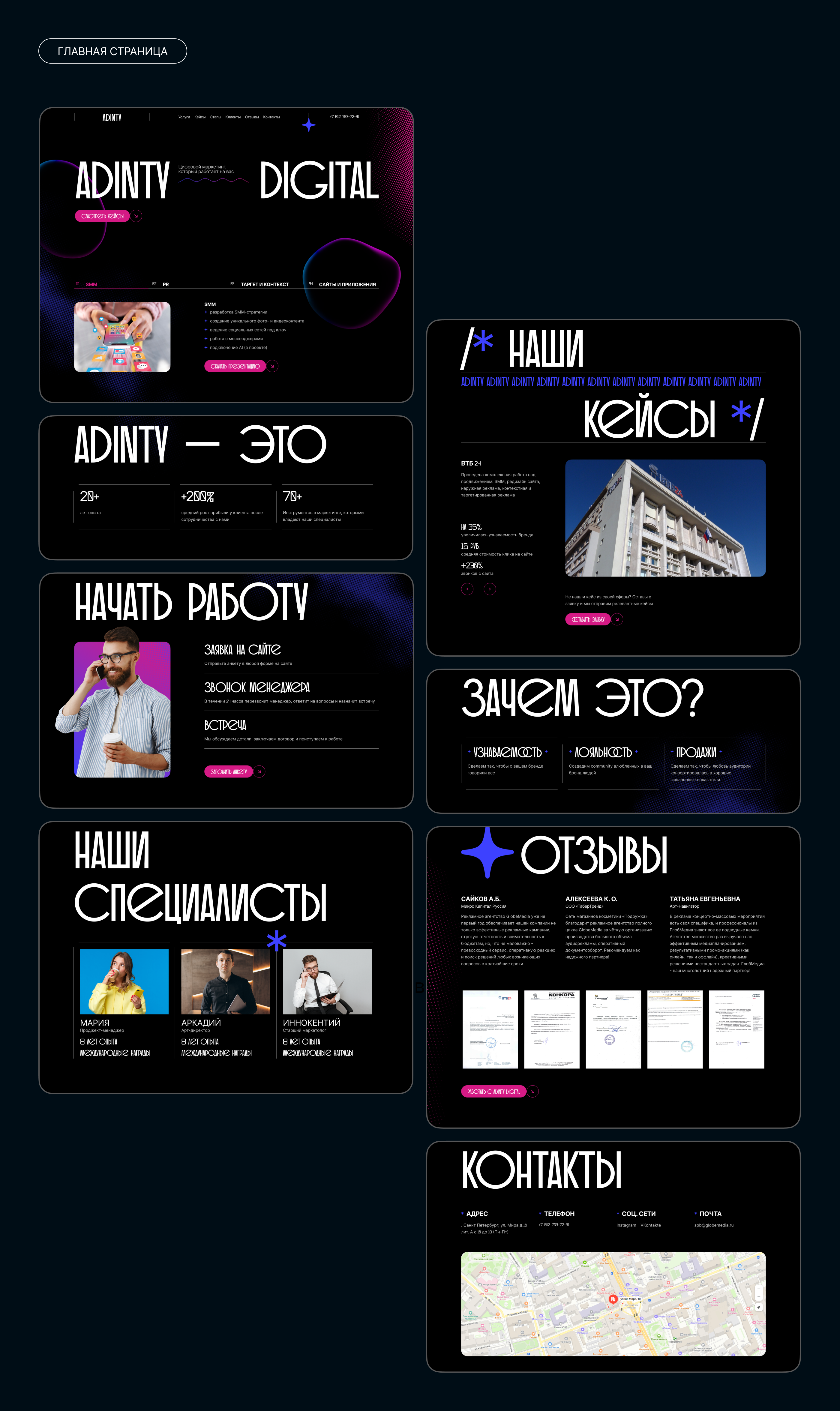 Дизайн сайта Digital-агенства Adinty — Изображение №4 — Интерфейсы на Dprofile