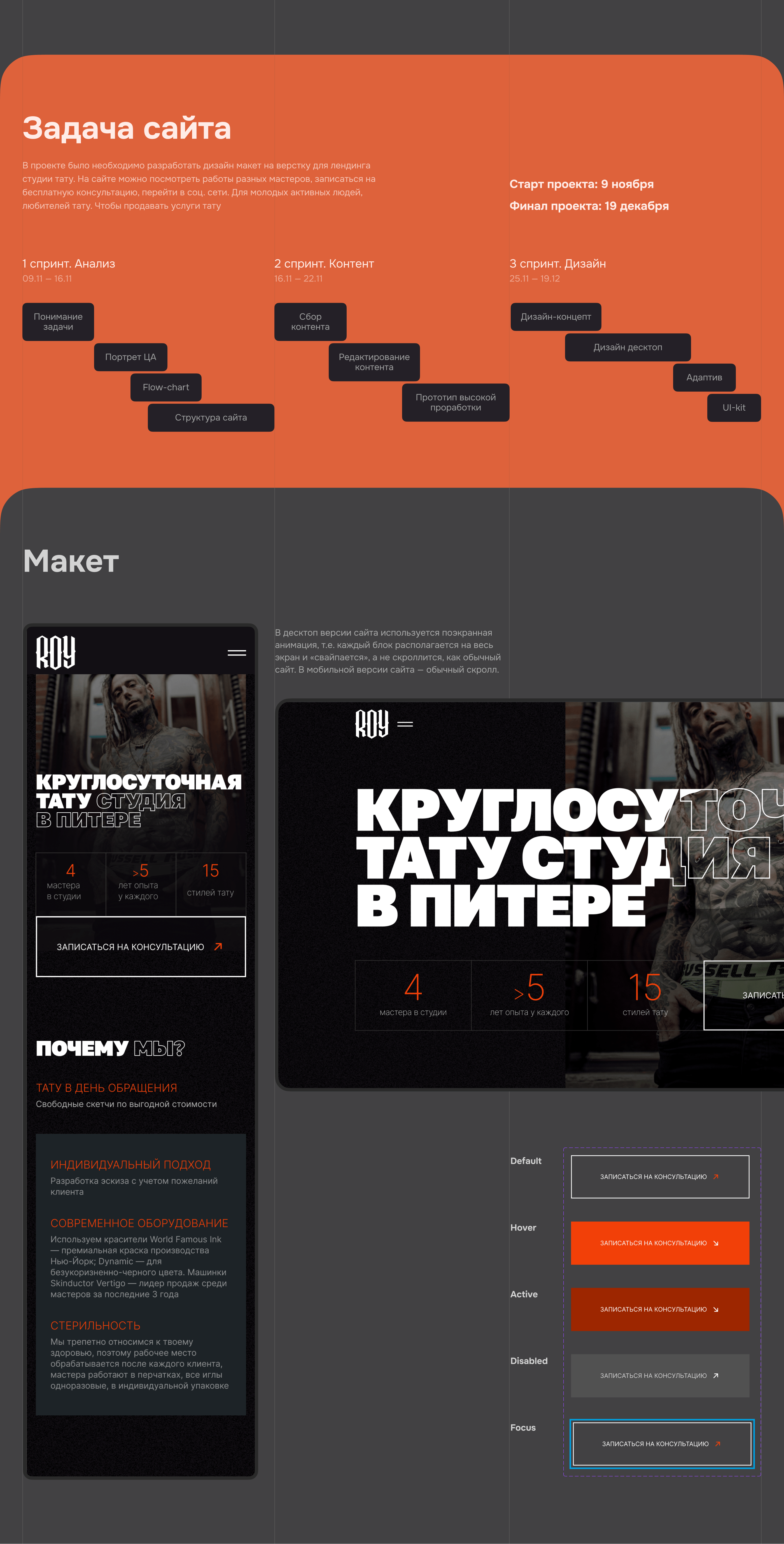 Редизайн сайта для тату студии ROY — Изображение №3 — Интерфейсы на Dprofile