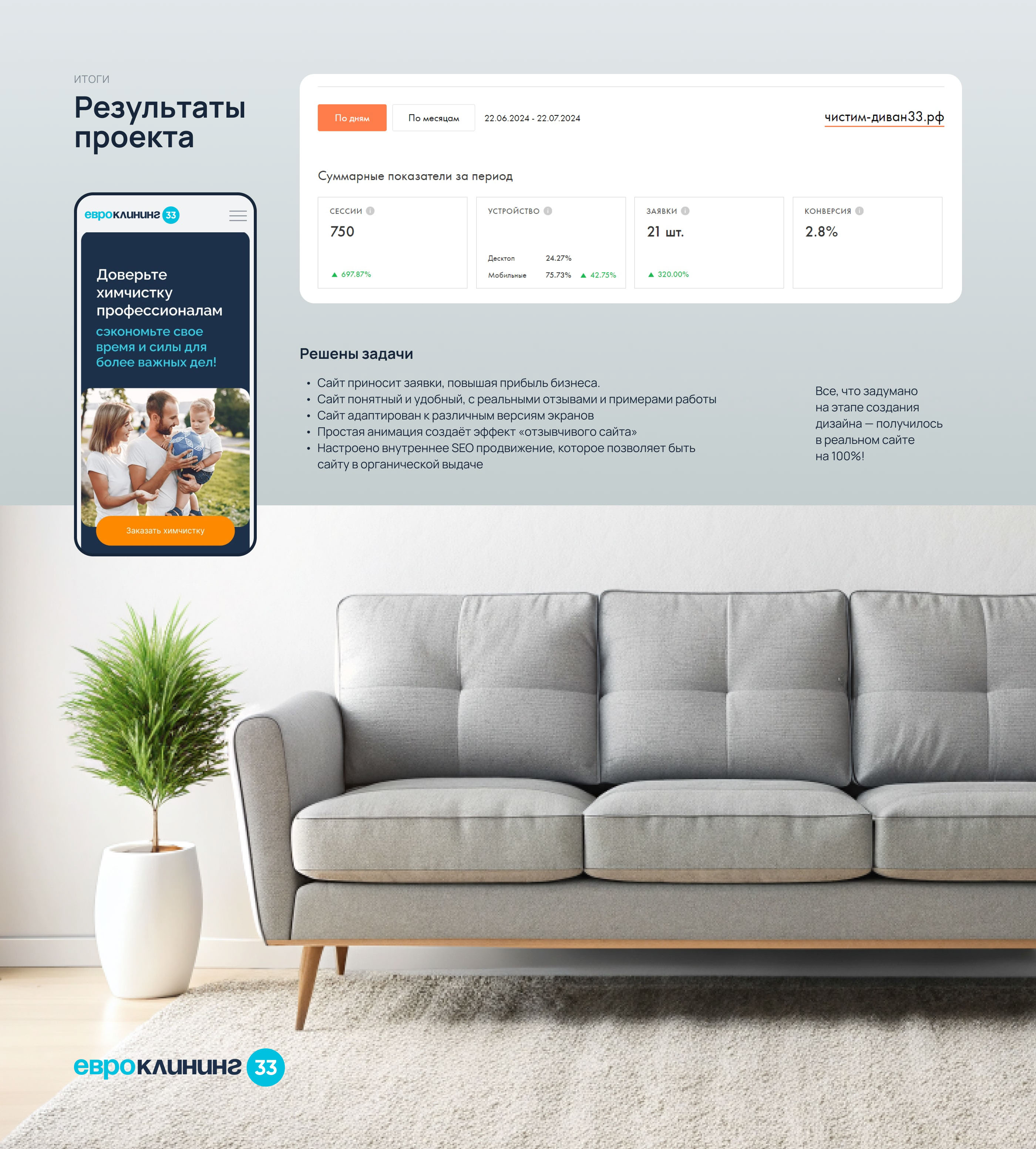 Лендинг для химчистки на дому — Изображение №10 — Интерфейсы на Dprofile