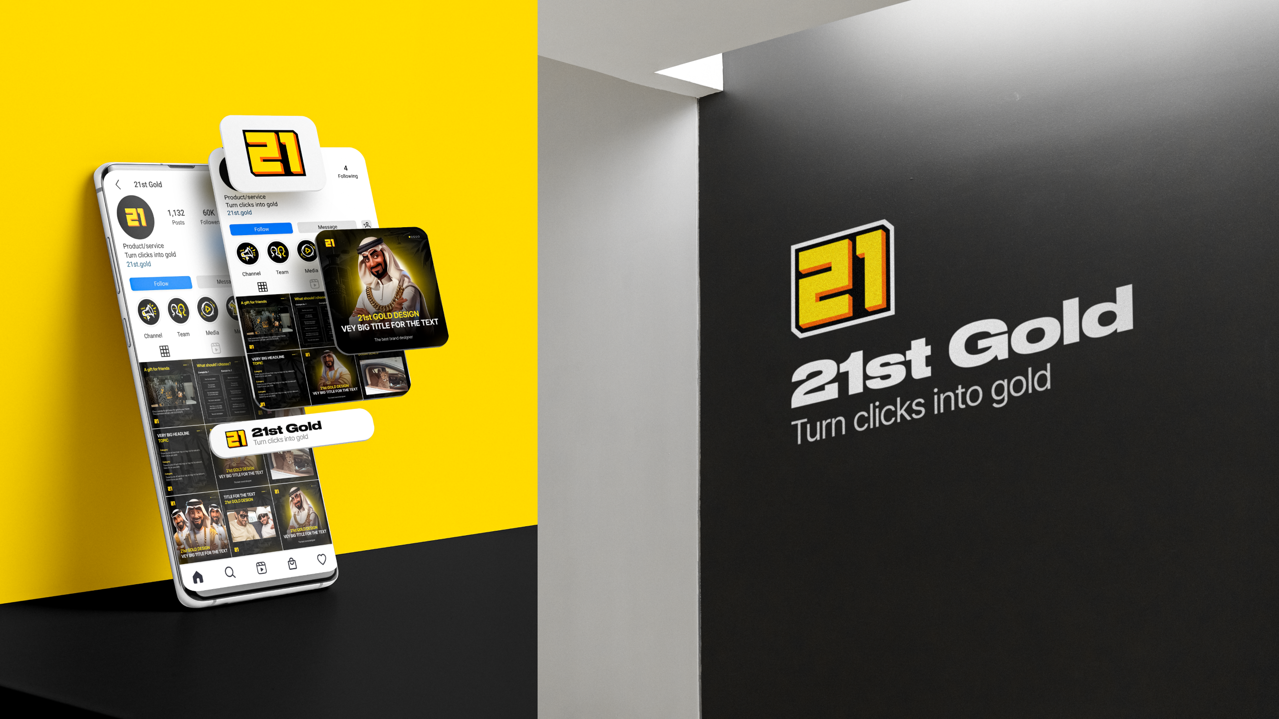 21st Gold — Turn clicks into gold — Изображение №24 — Брендинг, Графика на Dprofile