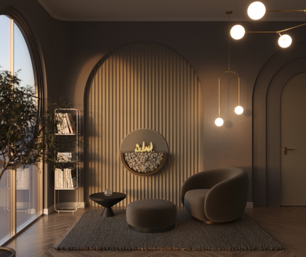 Проект комнаты с камином — Изображение №2 — 3D на Dprofile