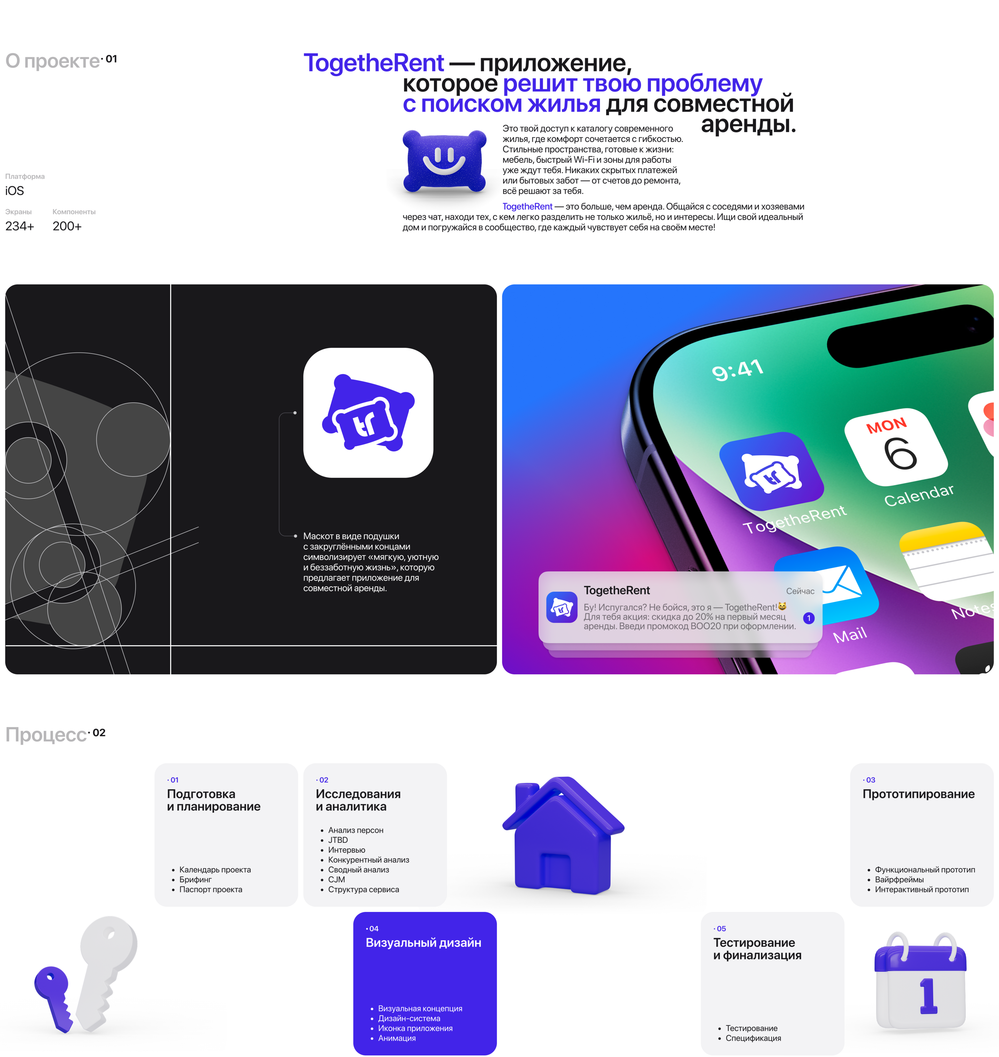 TogetheRent | Mobile App | Co-Living — Изображение №1 — Интерфейсы, Анимация на Dprofile