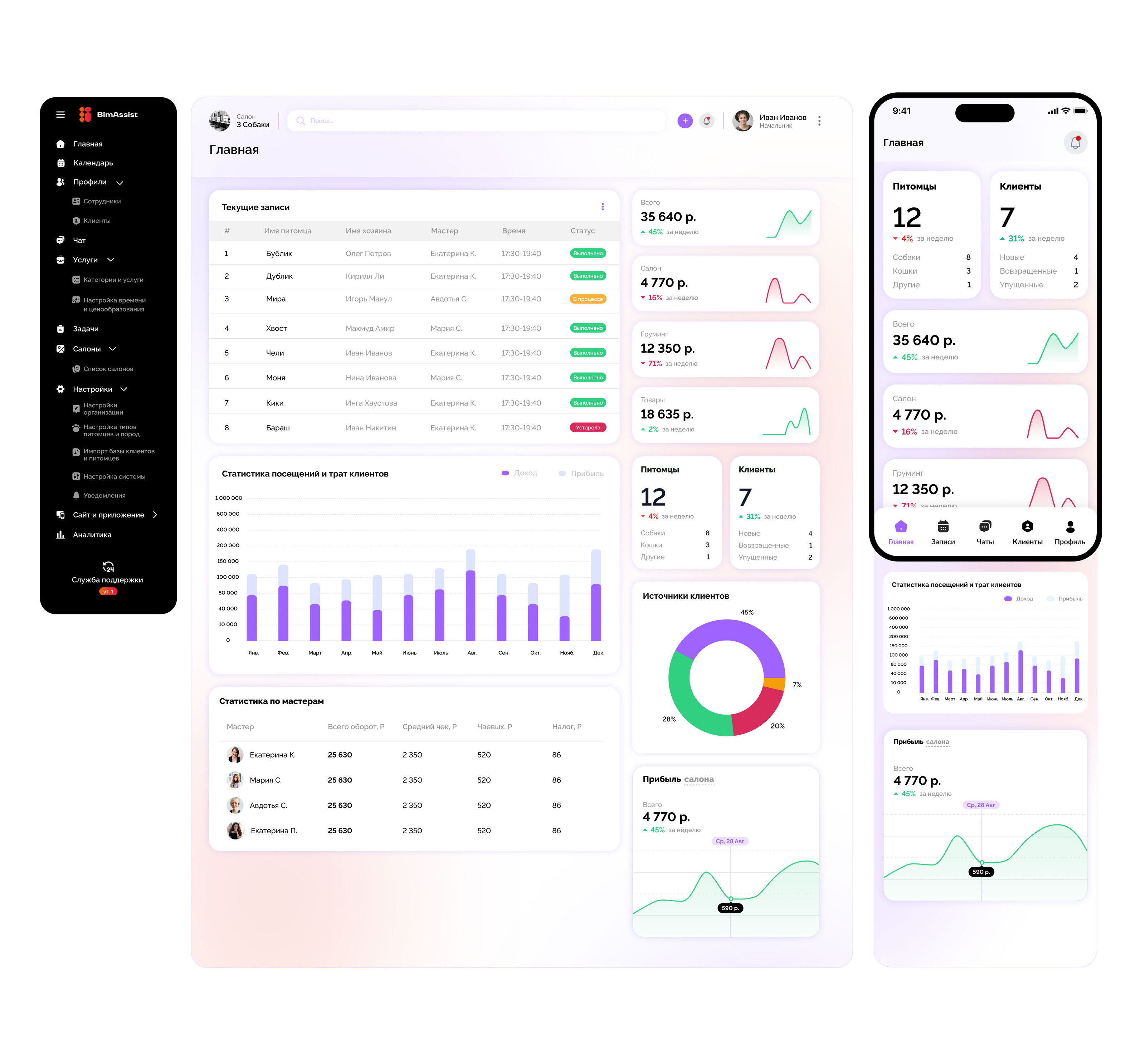 BimAssist - UI UX design, App, CRM, Website & Branding — Изображение №15 — Интерфейсы, Брендинг на Dprofile