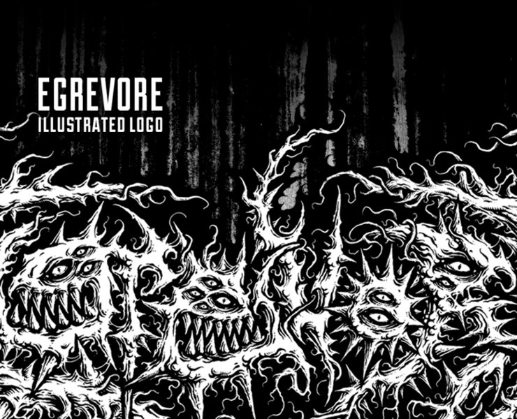Egrevore | illustrated metal logo — Брендинг, Графика на Dprofile