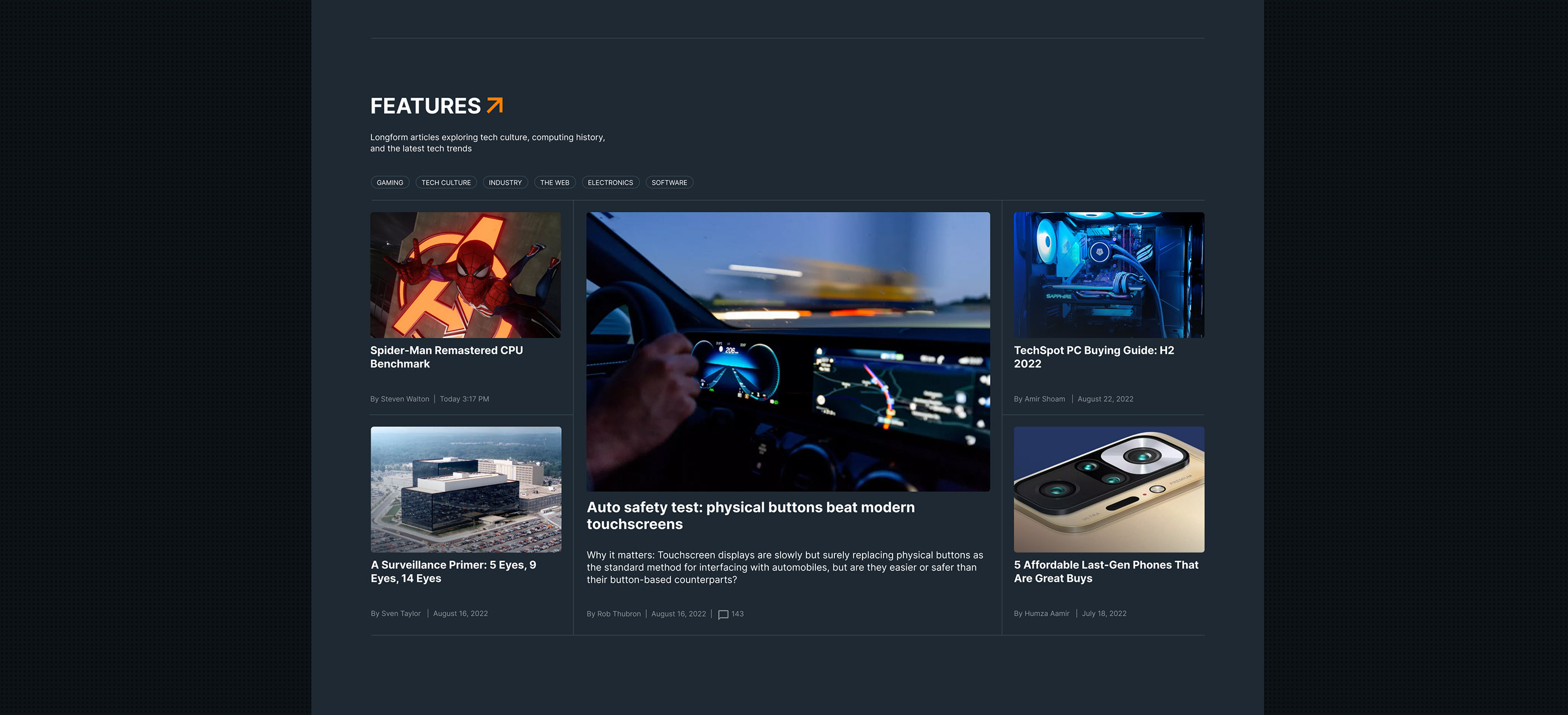 Techspot news site — Изображение №4 — Интерфейсы на Dprofile