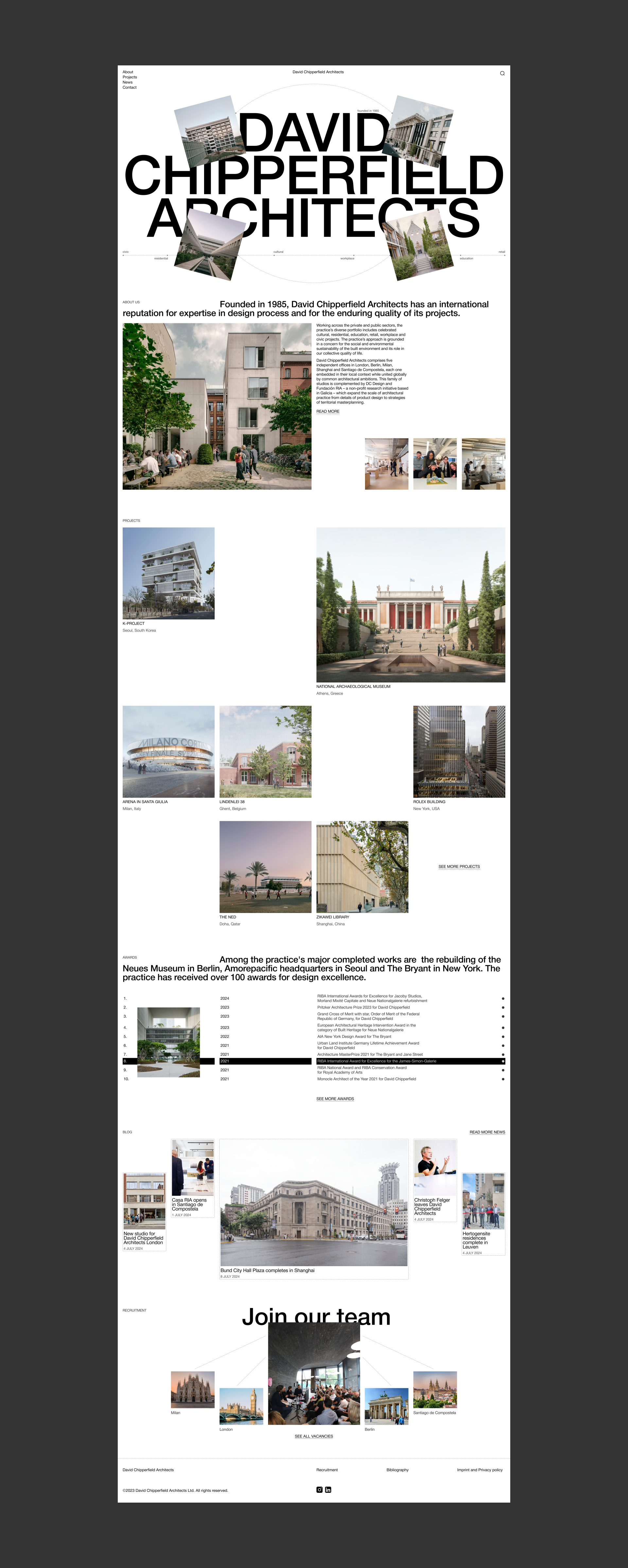 David Chipperfield Architects | Corporate website Redesign — Изображение №4 — Интерфейсы на Dprofile