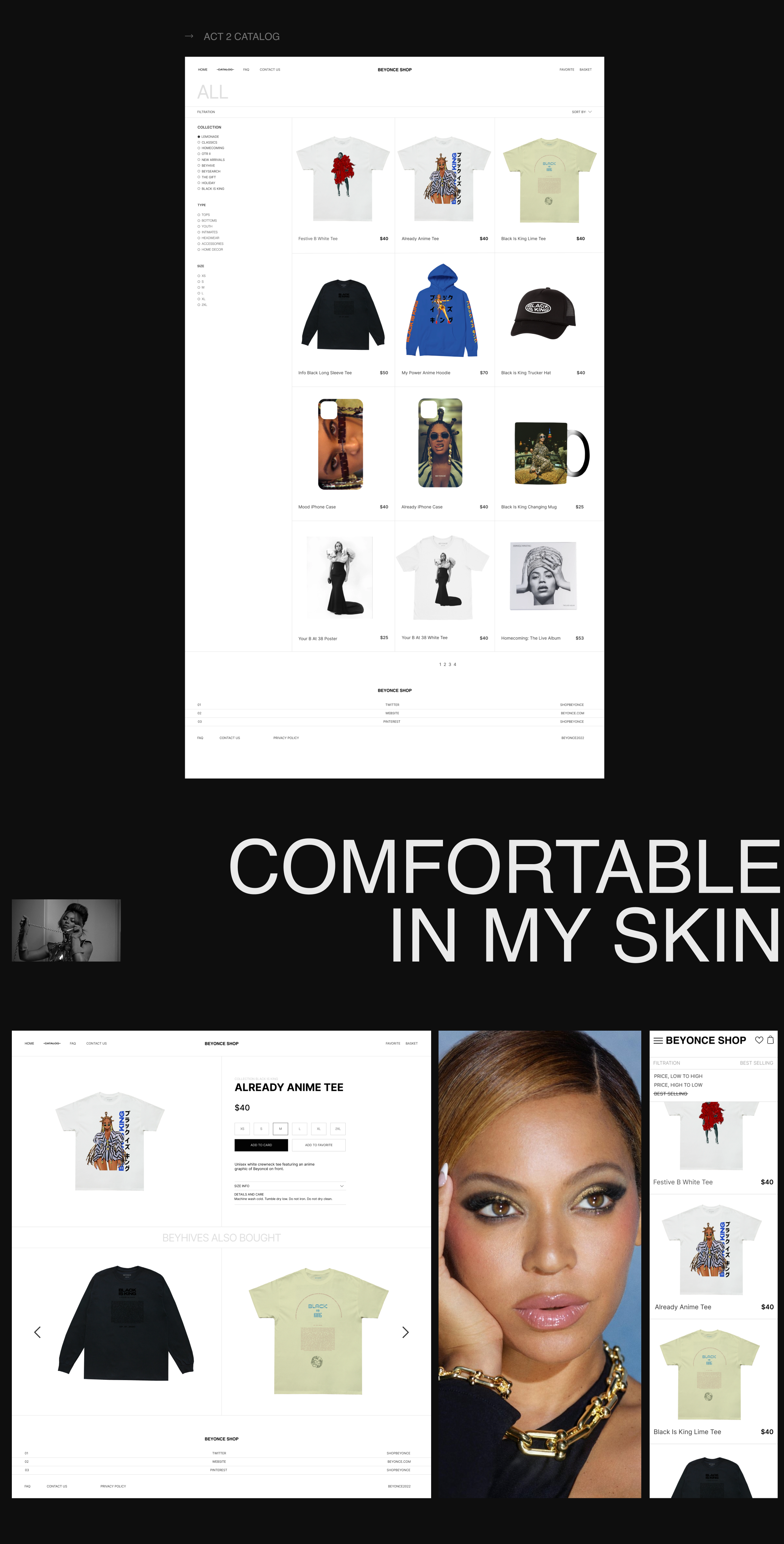 Интернет-магазин Beyonce Shop — Изображение №5 — Интерфейсы на Dprofile