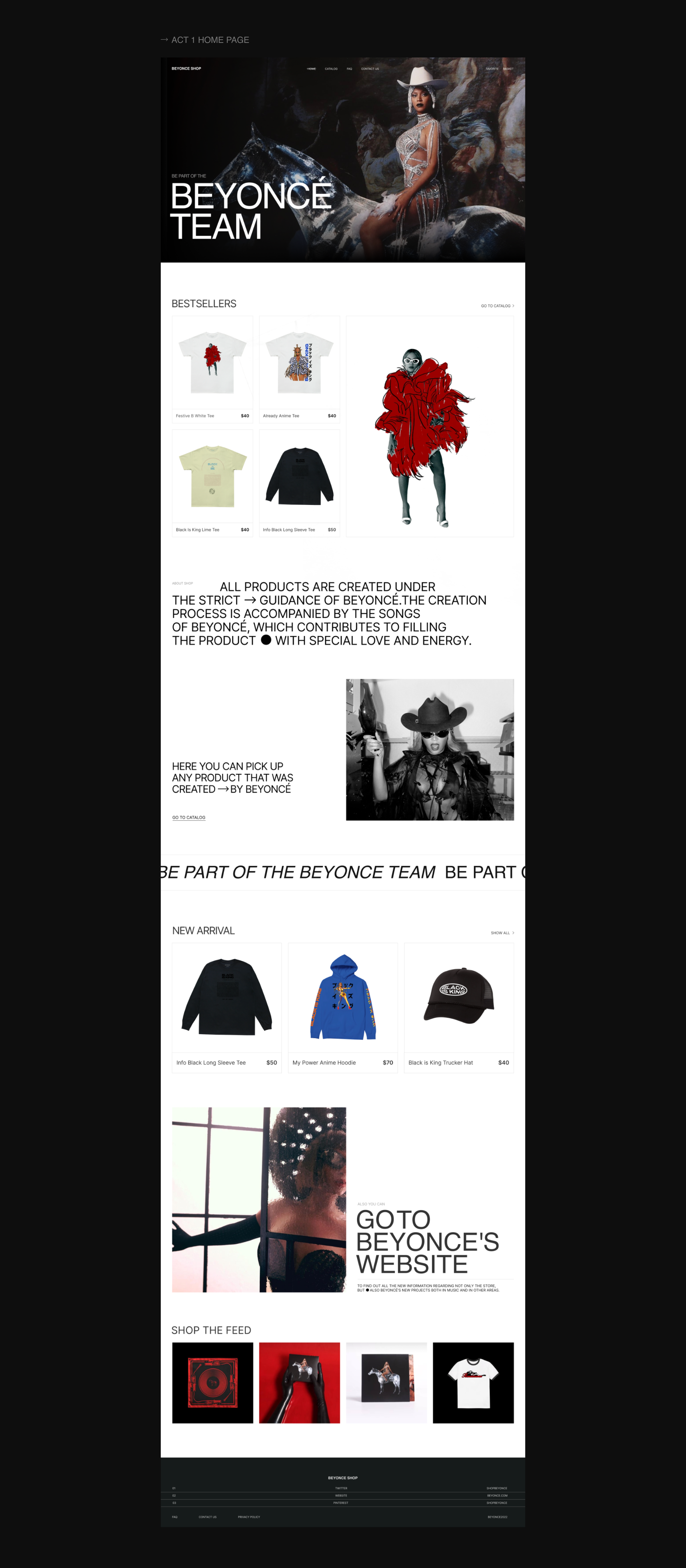 Интернет-магазин Beyonce Shop — Изображение №3 — Интерфейсы на Dprofile