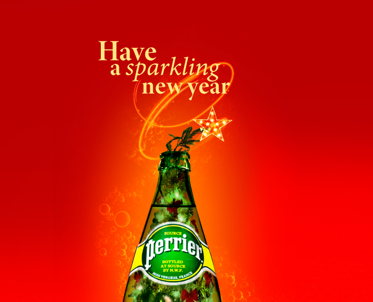 KV для Perrier / Sparkling New Year — Графика, Маркетинг на Dprofile