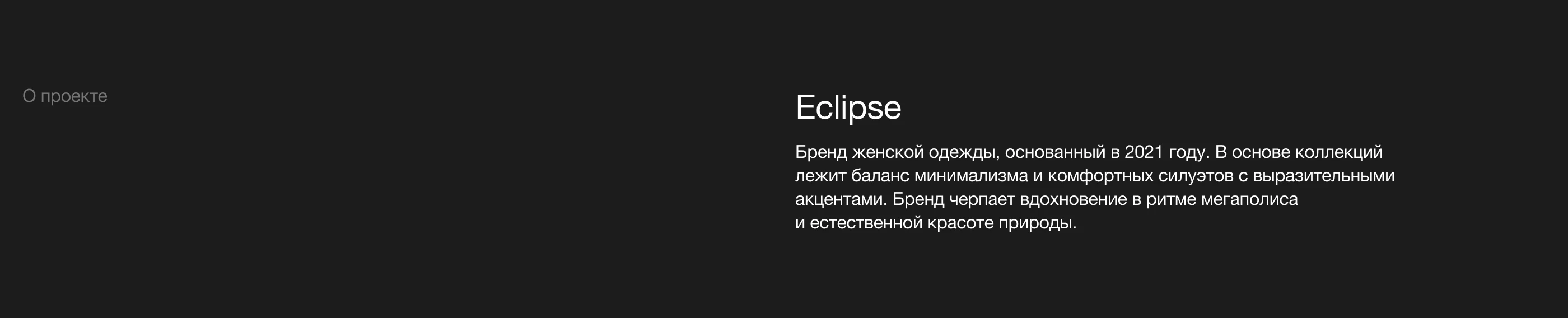 Интернет-магазин одежды Eclipse — Изображение №2 — Интерфейсы, Анимация на Dprofile