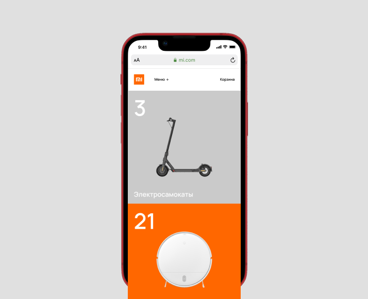 Xiaomi website redesign на Dprofile