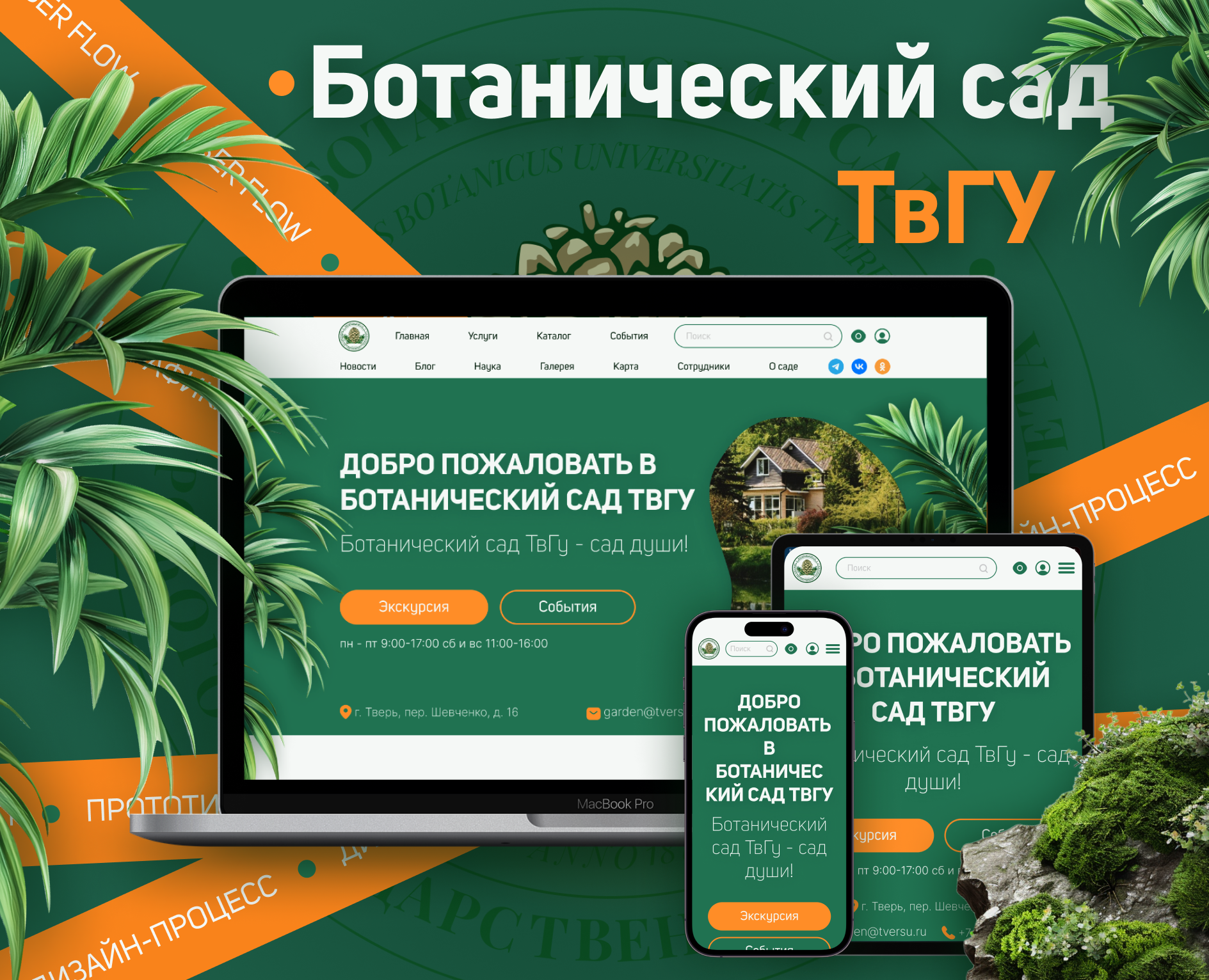 Редизайн сайта Ботанического сада ТвГУ на Dprofile