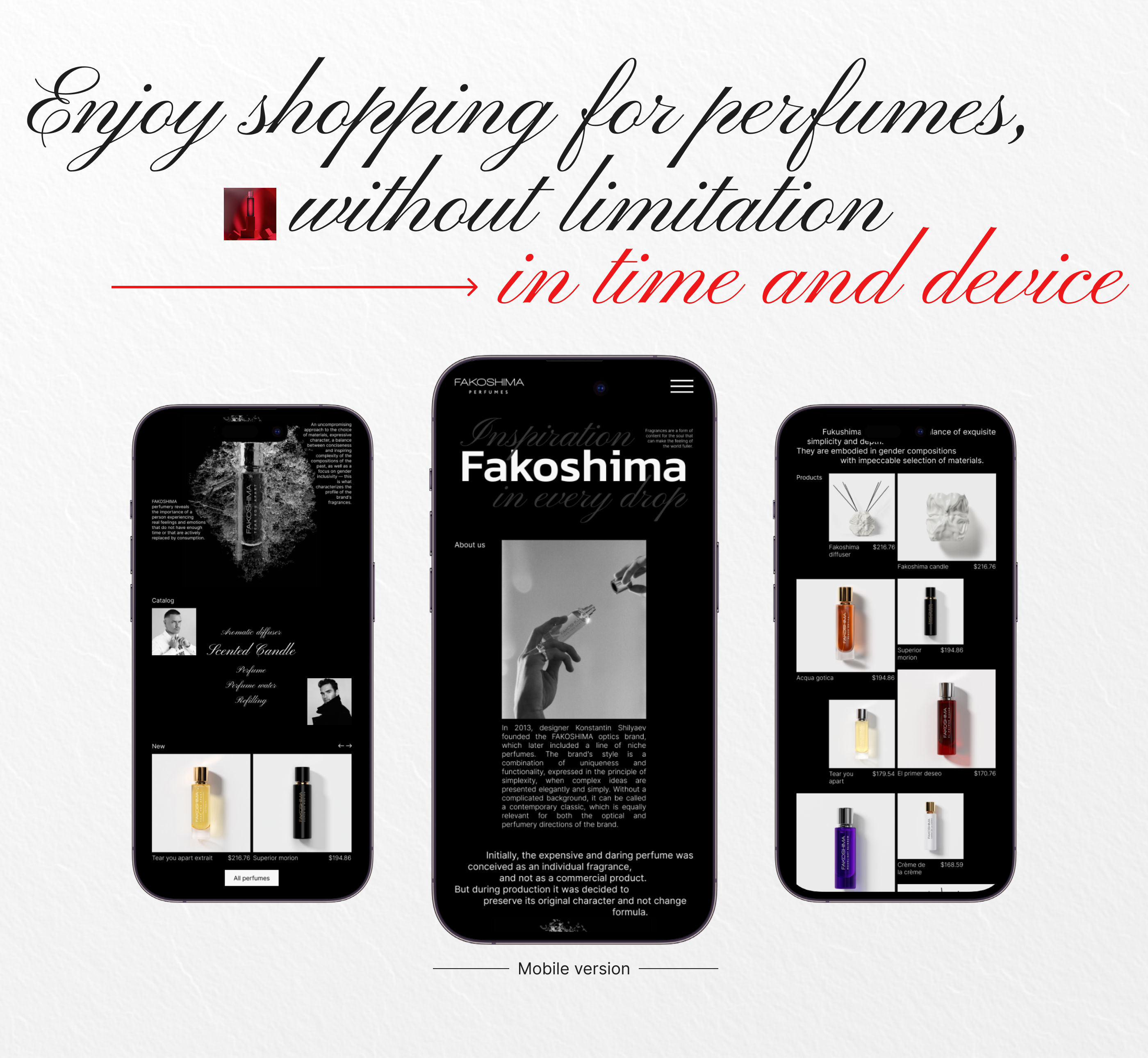 Perfume boutique «Fakoshima Perfumes» — Изображение №5 — Интерфейсы на Dprofile
