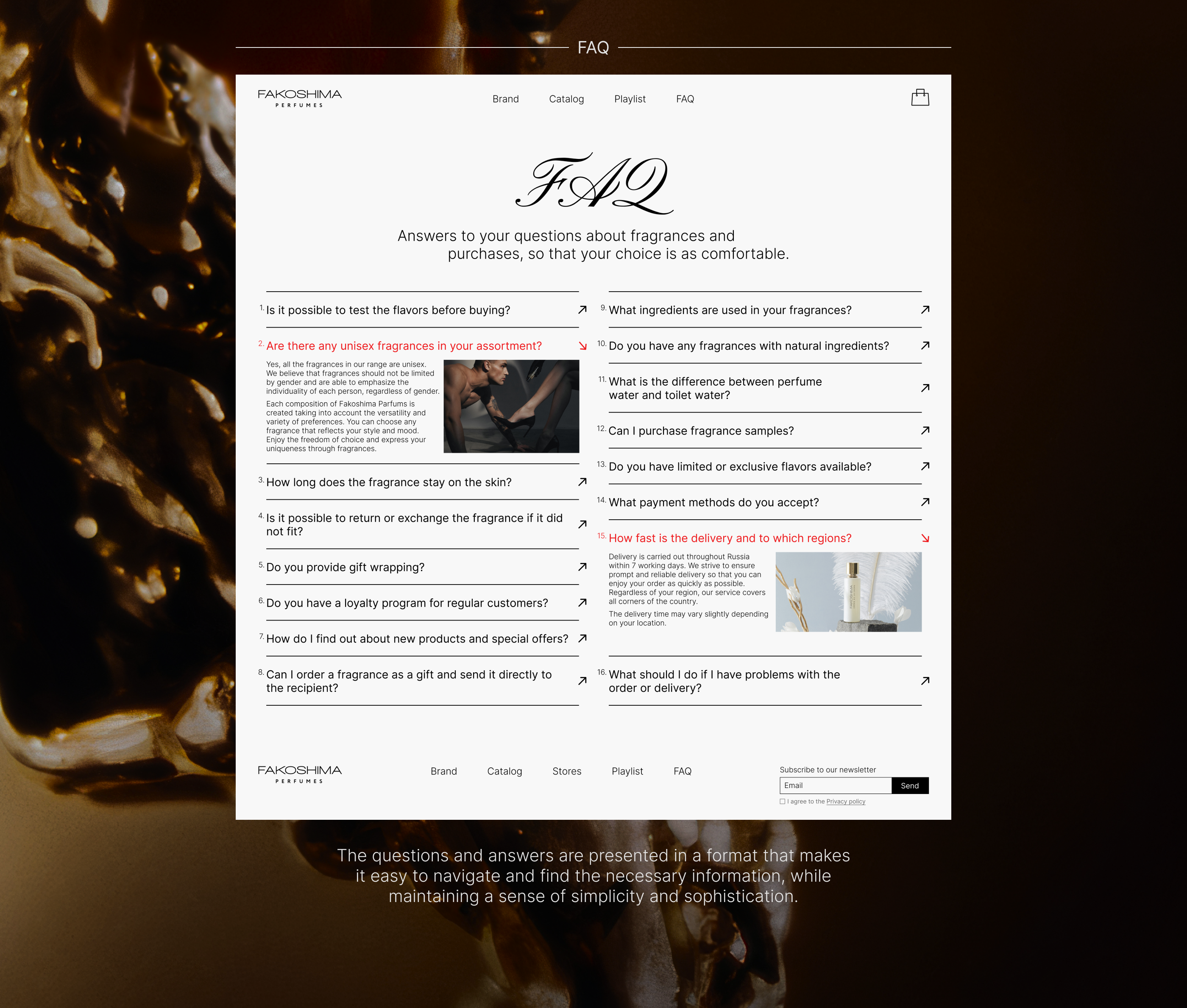 Perfume boutique «Fakoshima Perfumes» — Изображение №14 — Интерфейсы на Dprofile