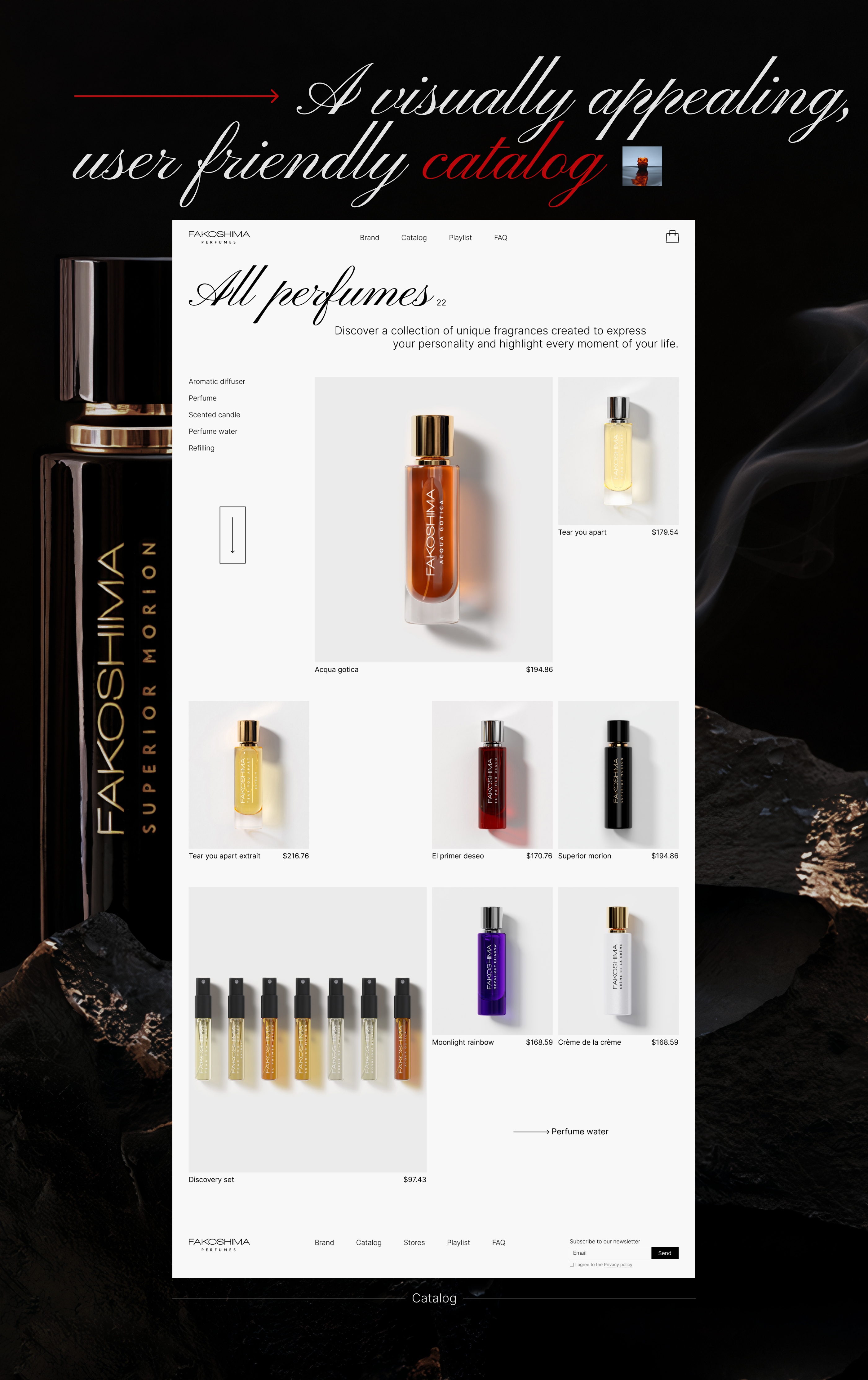Perfume boutique «Fakoshima Perfumes» — Изображение №7 — Интерфейсы на Dprofile