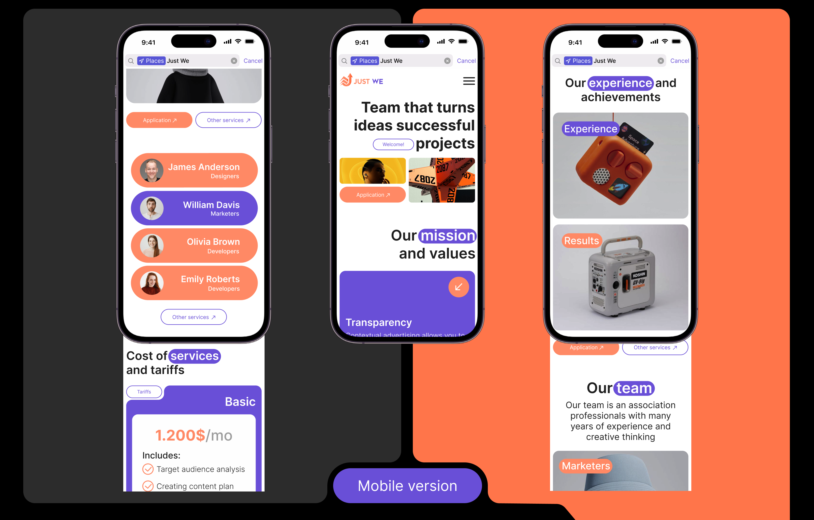 Internet advertising agency «Just We» — Изображение №10 — Интерфейсы на Dprofile