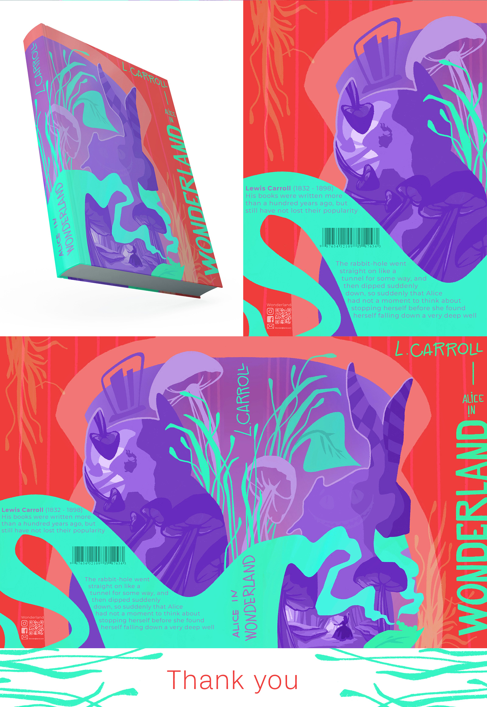 Обложка книги Алиса в стране чудес — Изображение №2 — Иллюстрация, Графика на Dprofile