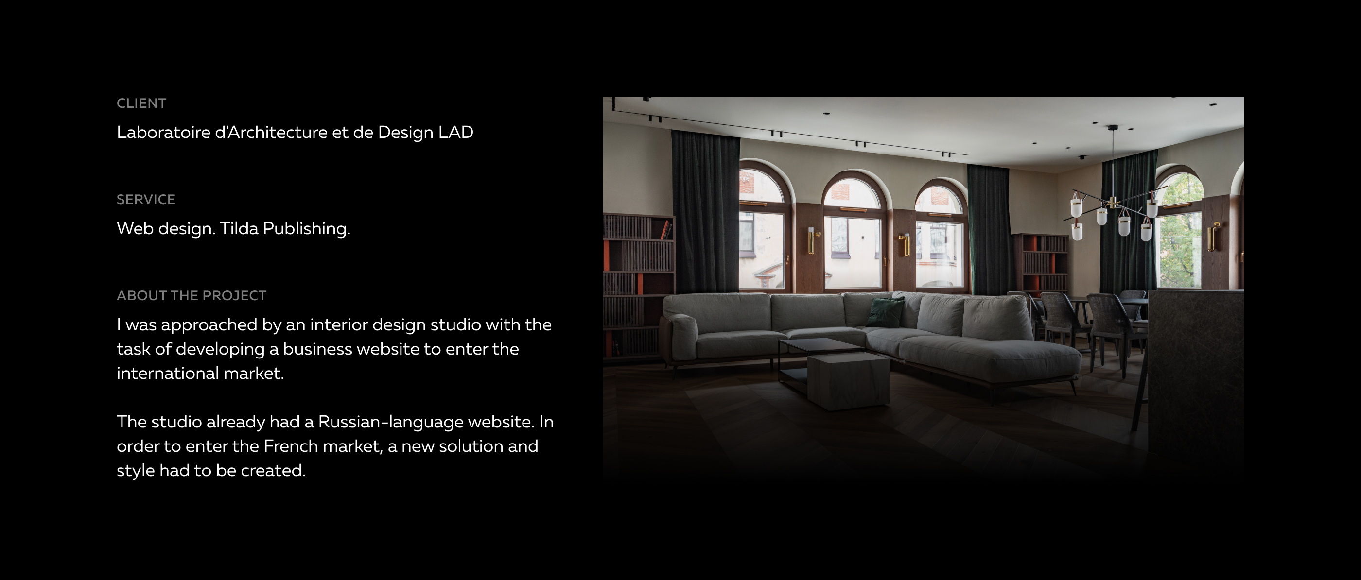 Landing Page. Architecture and Design Laboratory LAD. — Изображение №2 — Брендинг, Интерфейсы на Dprofile