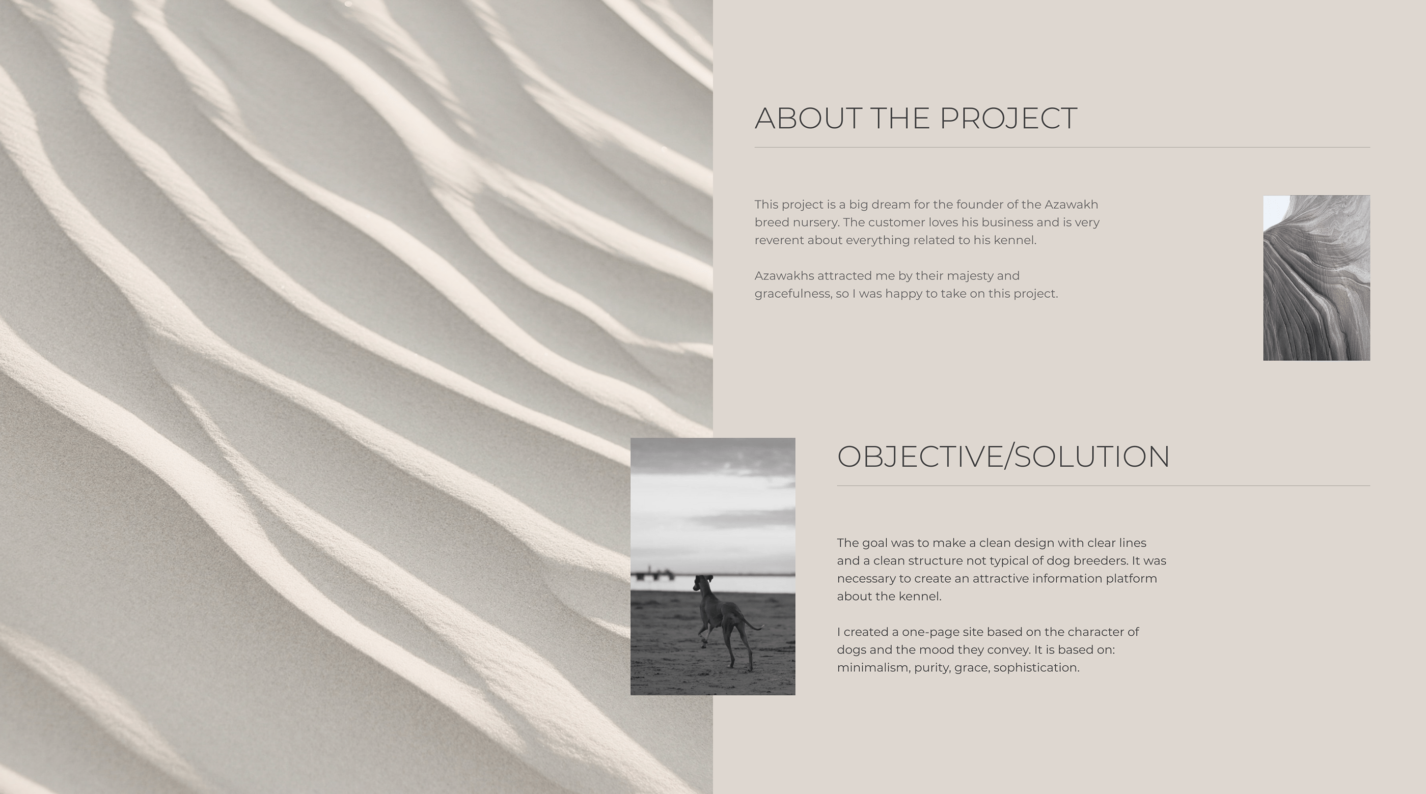 Dog kennel landing page. Azawakh. — Изображение №2 — Интерфейсы на Dprofile