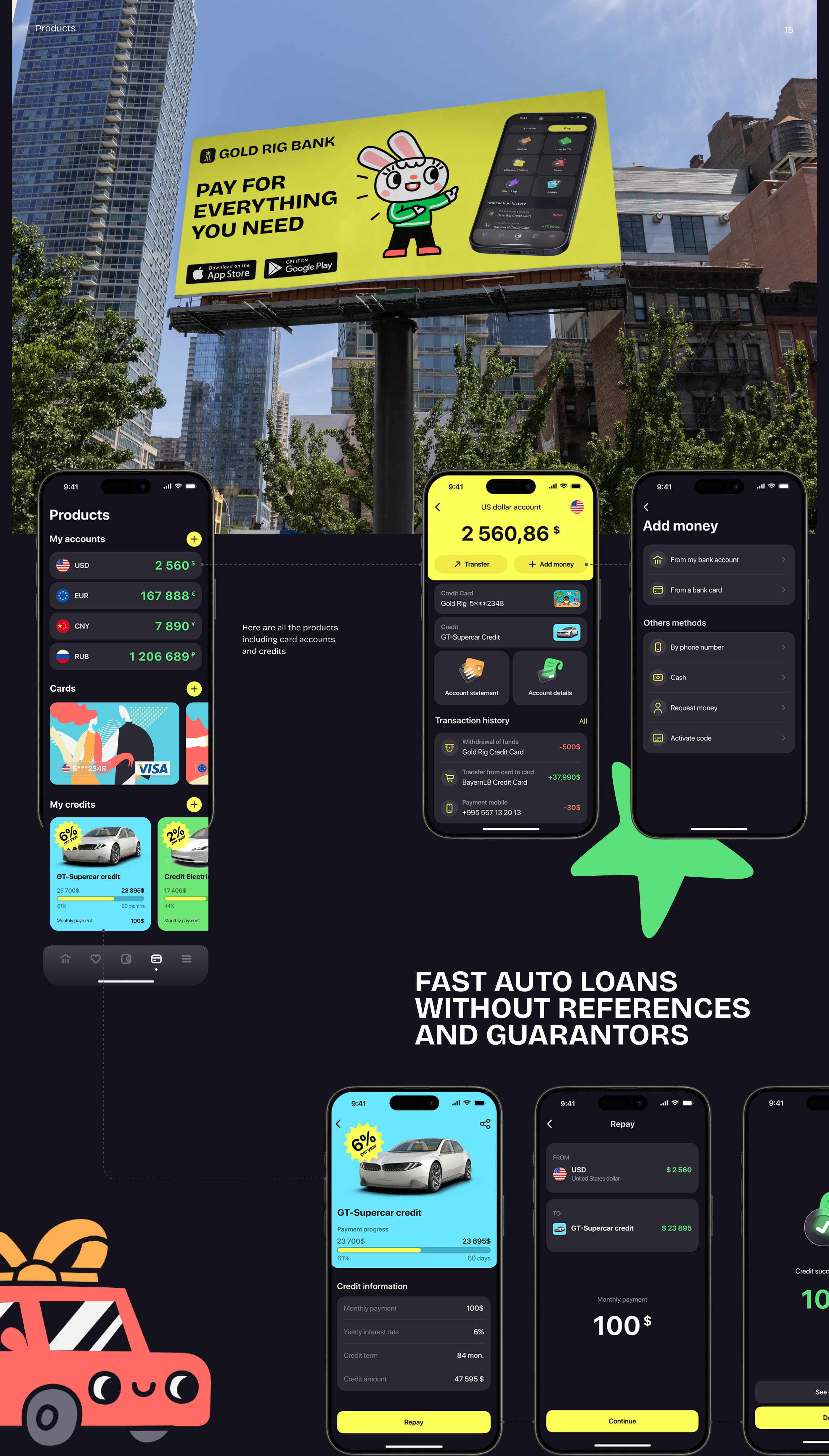 Gold Rig | Banking App | UX/UI Design — Изображение №8 — Иллюстрация, Интерфейсы на Dprofile