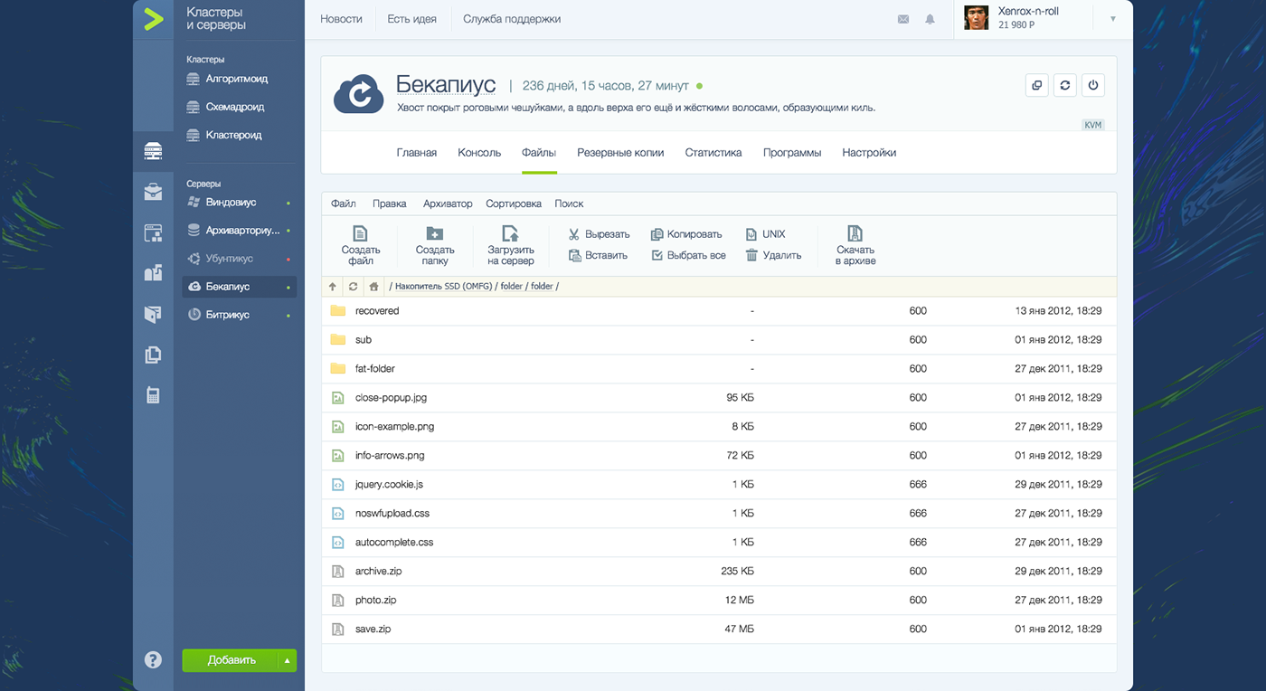 Timeweb VDS — Изображение №9 — Интерфейсы на Dprofile