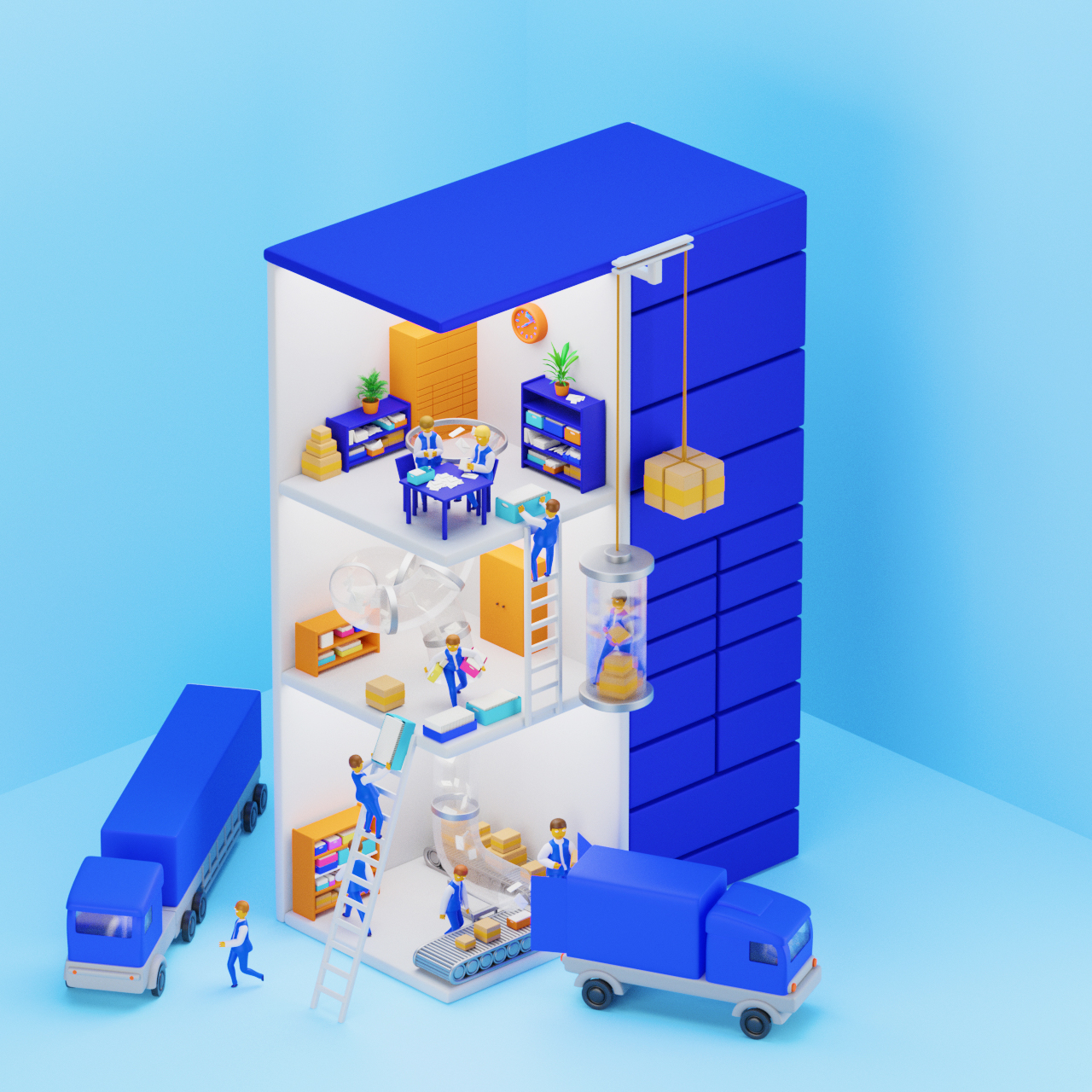 3D иллюстрации для Почты России — Изображение №7 — Брендинг, 3D на Dprofile