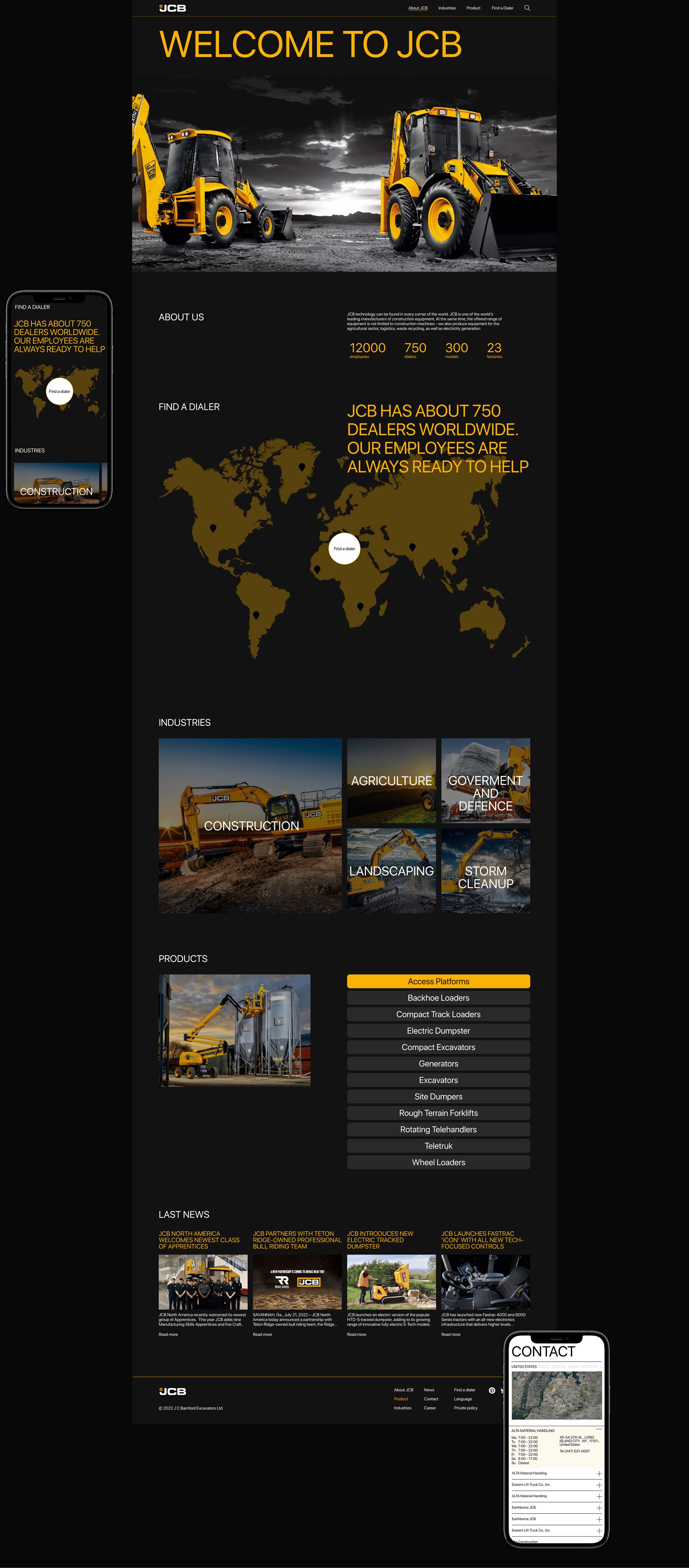 JCB | Corporate Website Redesign — Изображение №2 — Интерфейсы, Брендинг на Dprofile