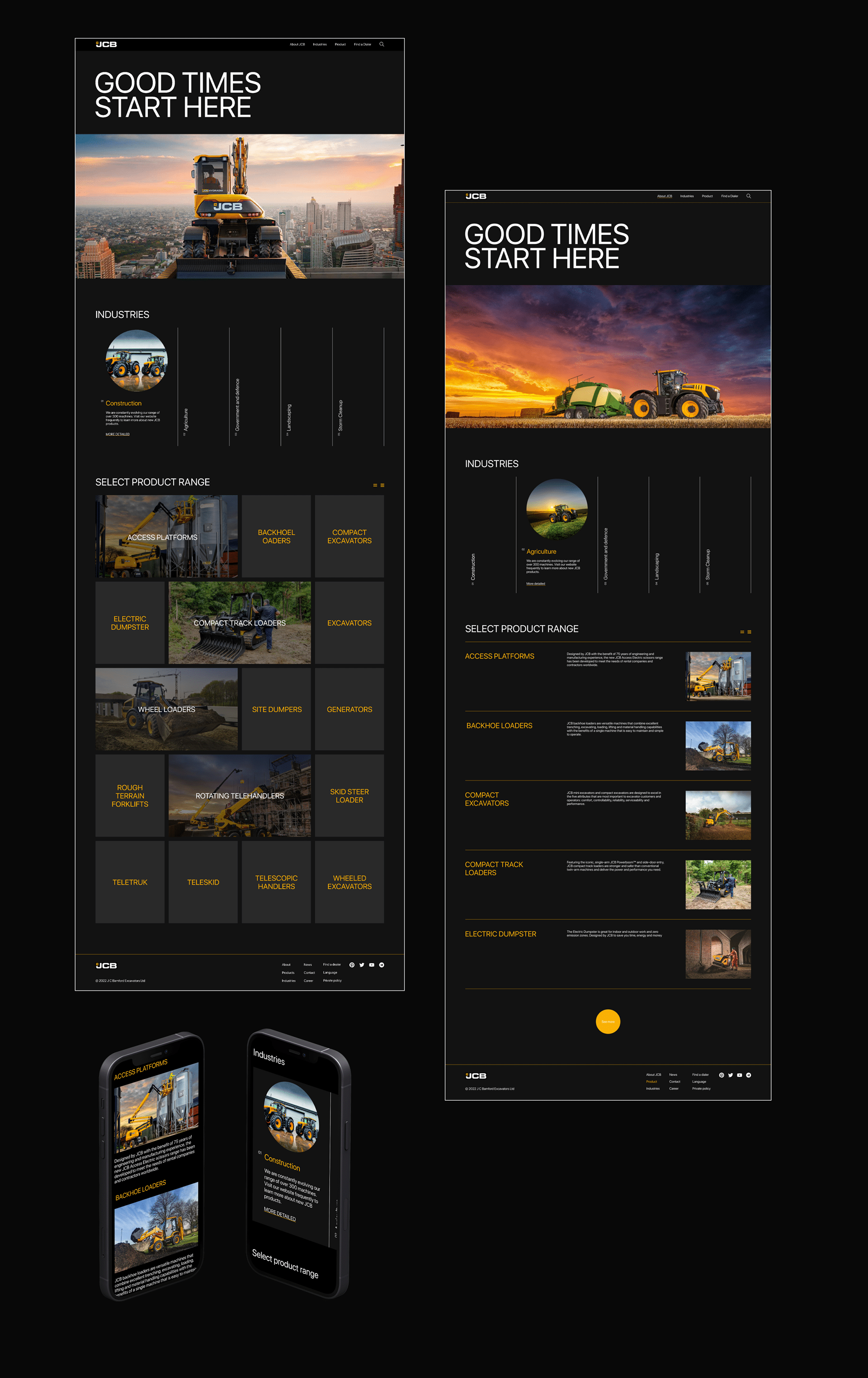 JCB | Corporate Website Redesign — Изображение №6 — Интерфейсы, Брендинг на Dprofile