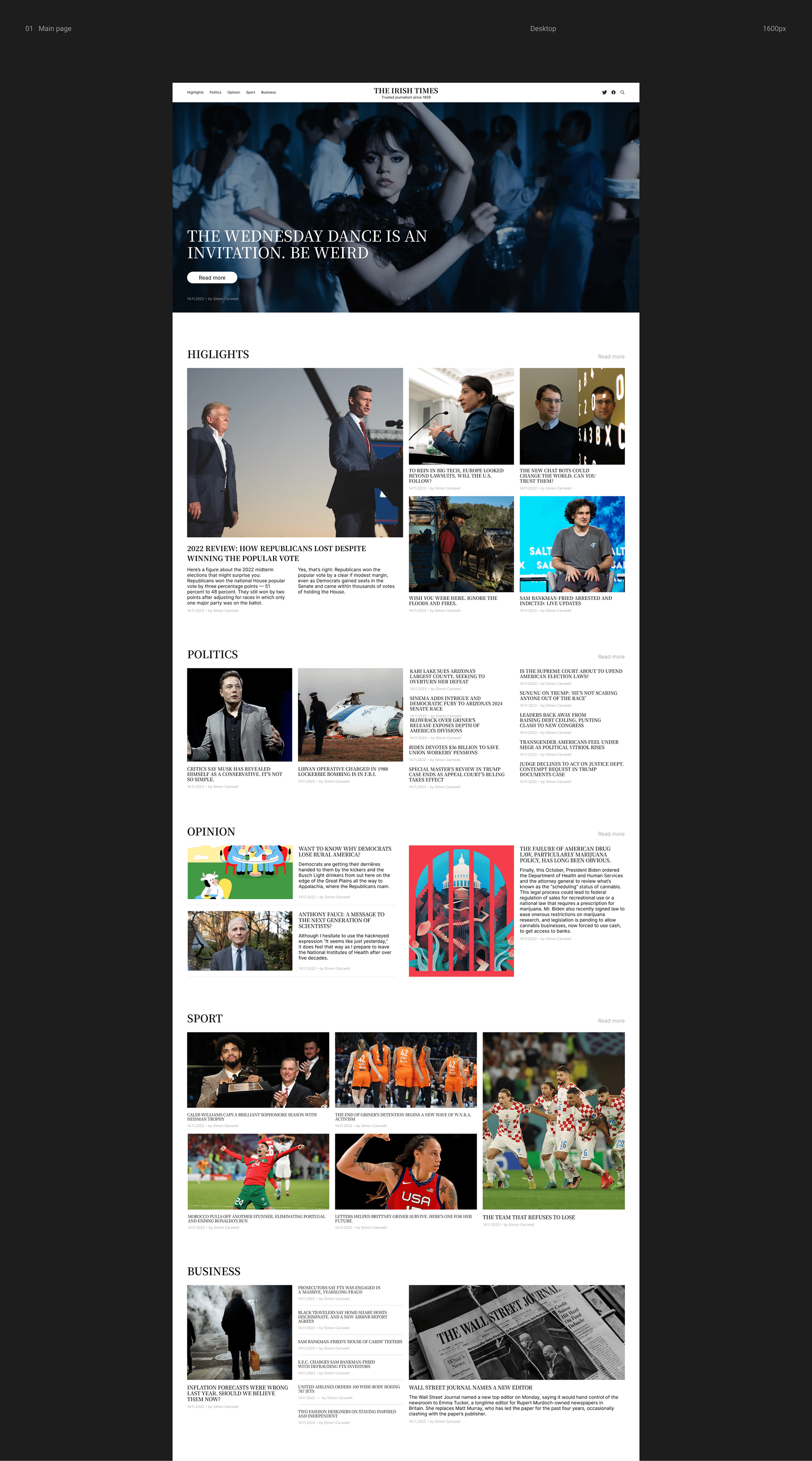 Irish Times News Website Redesign — Изображение №2 — Интерфейсы на Dprofile