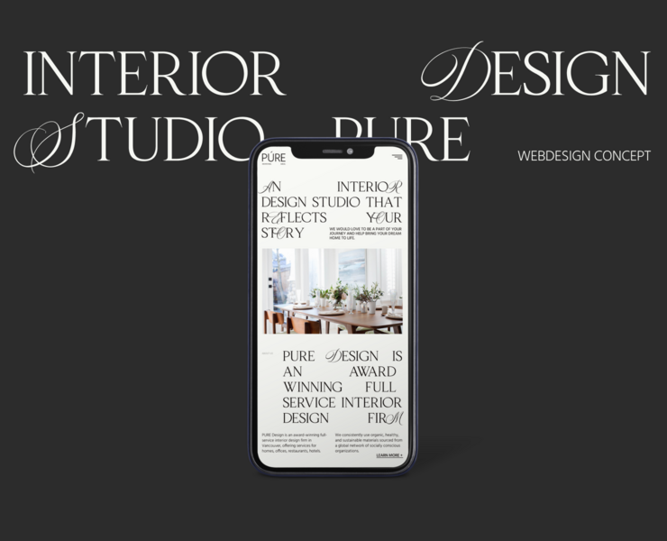 PURE-INTERIOR DESIGN STUDIO — Интерфейсы, Брендинг на Dprofile