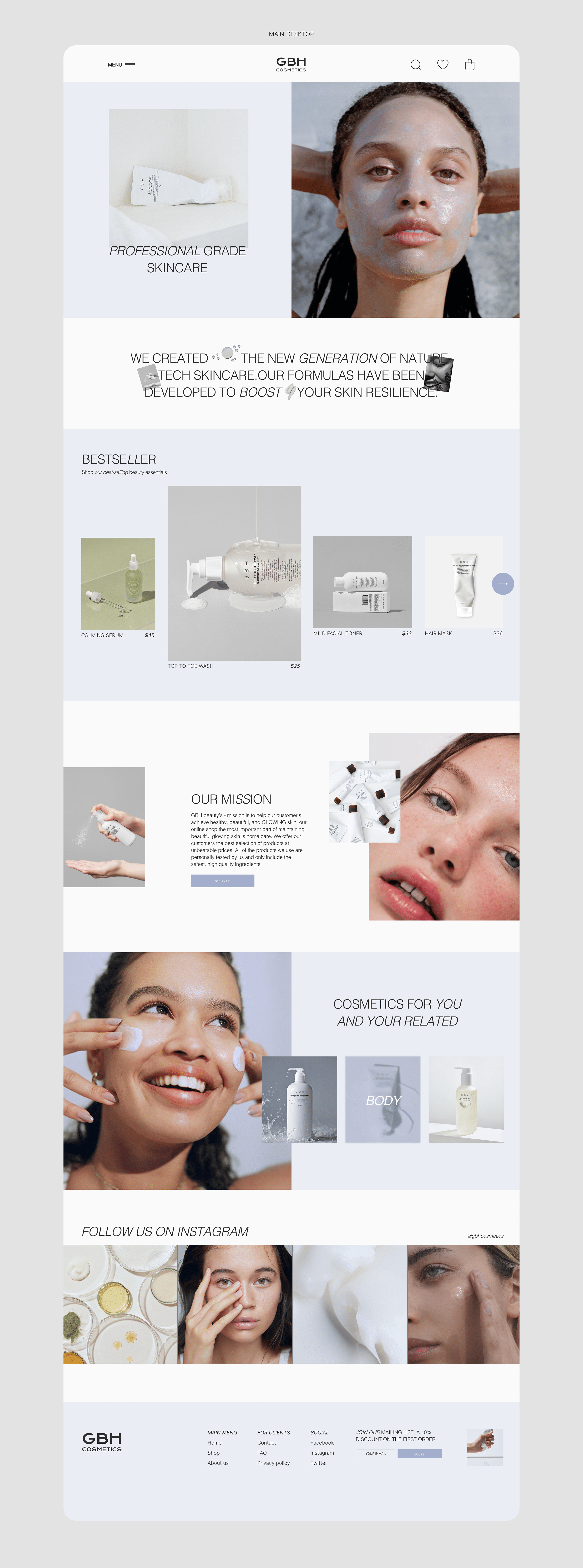 E-commerce| GBH cosmetics — Изображение №3 — Интерфейсы, Брендинг на Dprofile