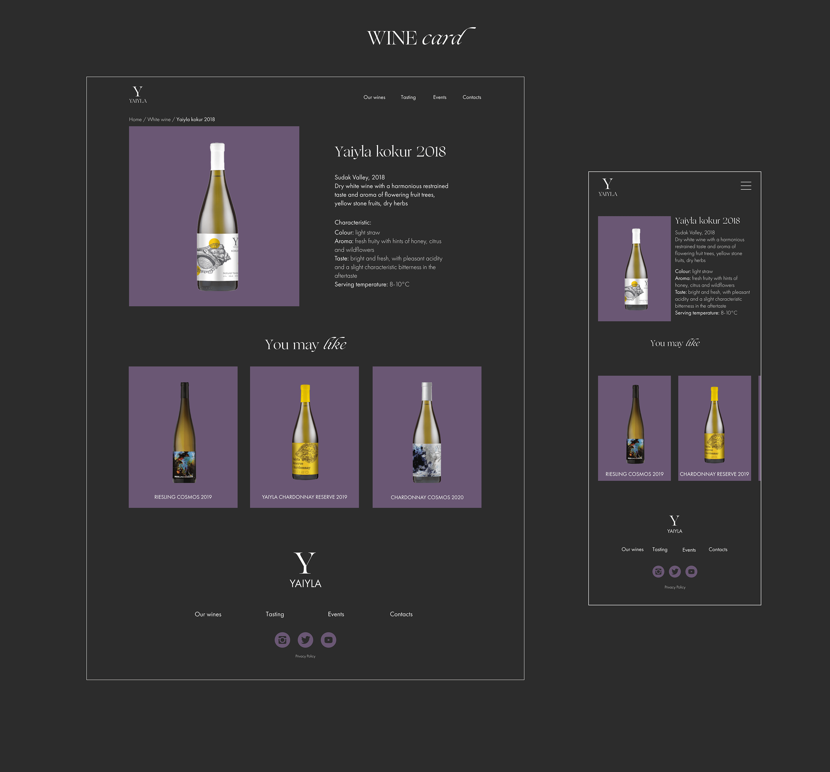 E-commerce| Yaiyla wine — Изображение №10 — Интерфейсы, Брендинг, Графика на Dprofile