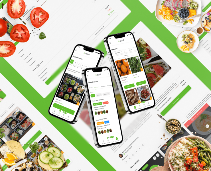 Occoli – сервис по доставке продуктов — Интерфейсы, Брендинг на Dprofile