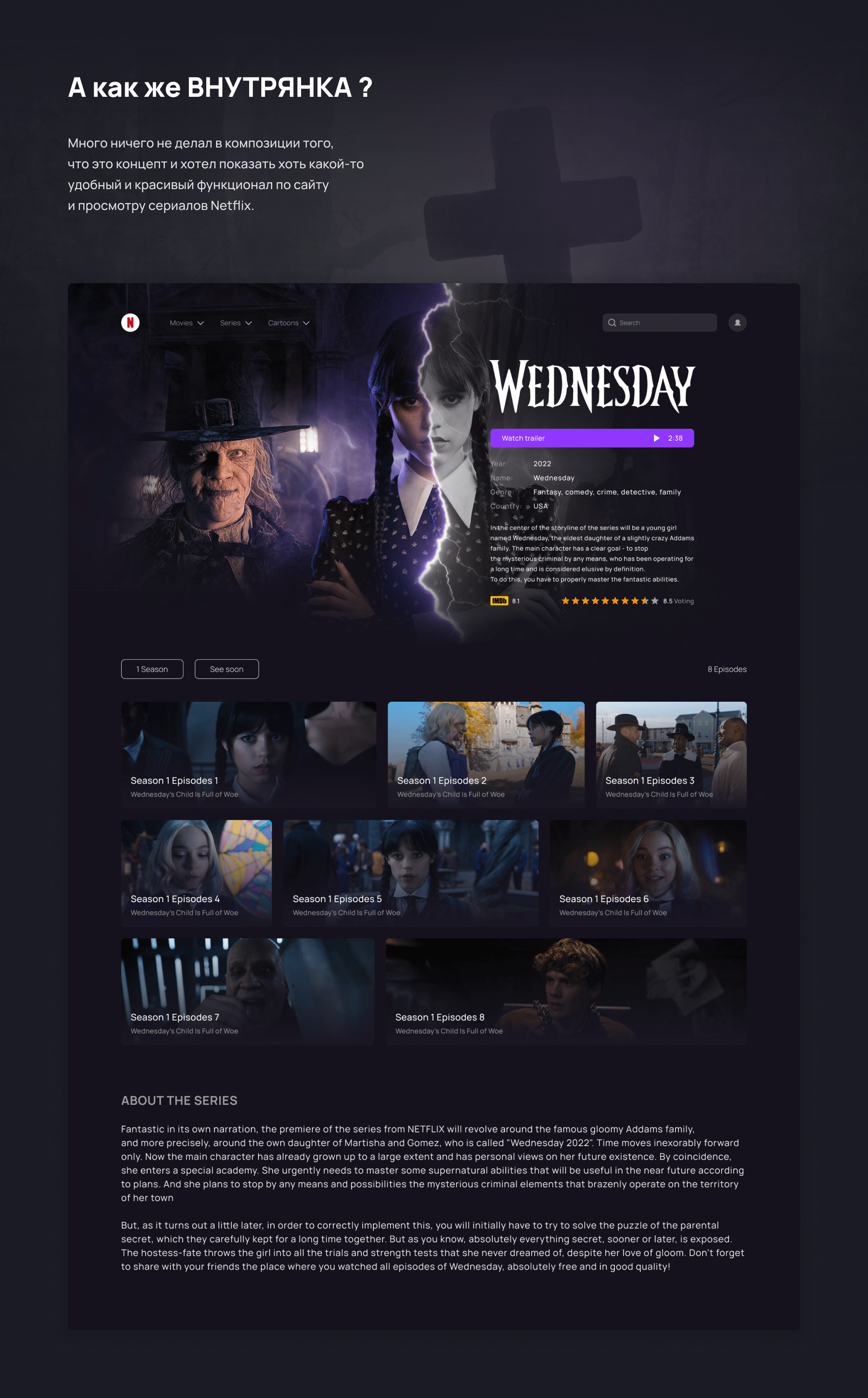 Wednesday - UI/UX design concept — Изображение №5 — Интерфейсы, Брендинг на Dprofile