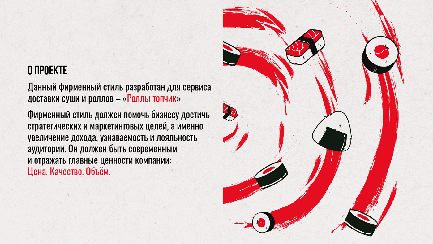Фирменный стиль для "Роллы Топчик" — Изображение №2 — Брендинг на Dprofile