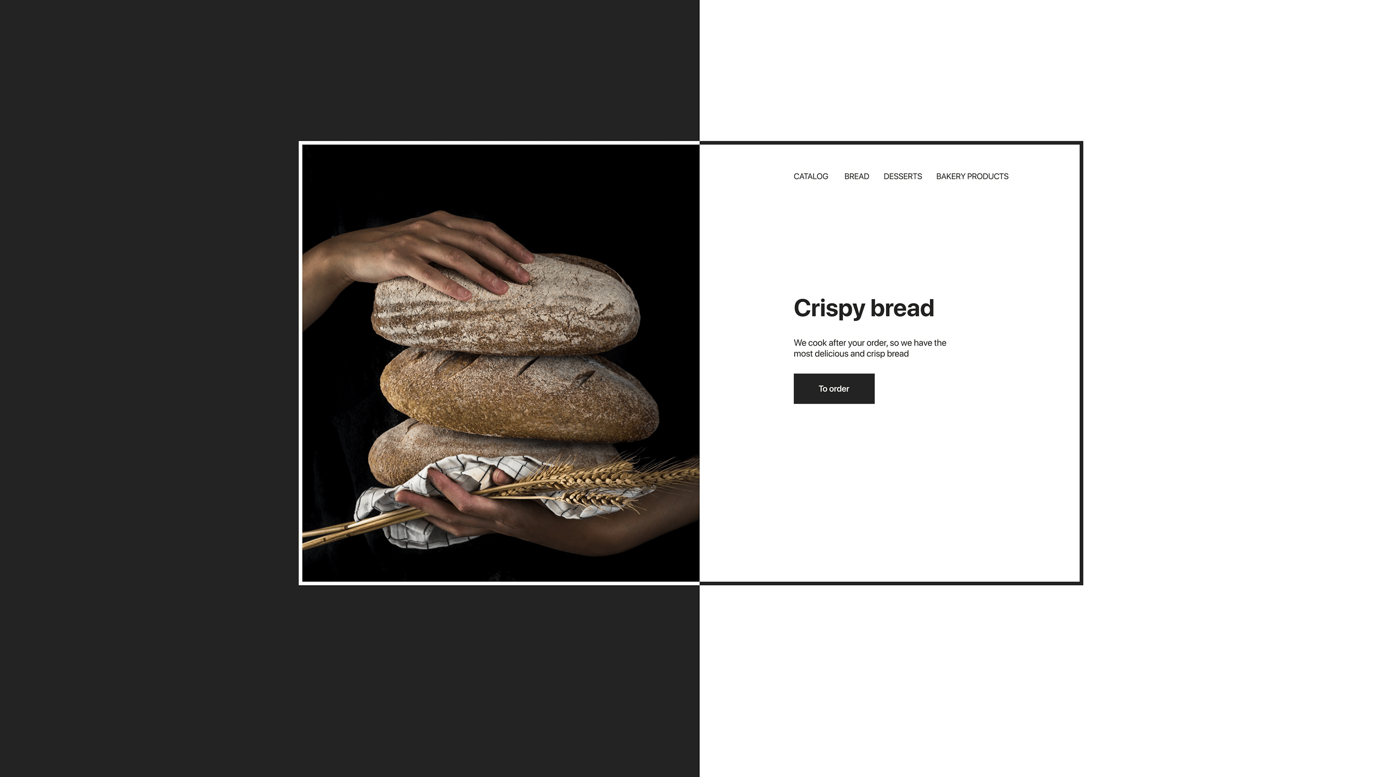 Crispy bread - minimal - web — Изображение №1 — Брендинг, Интерфейсы на Dprofile