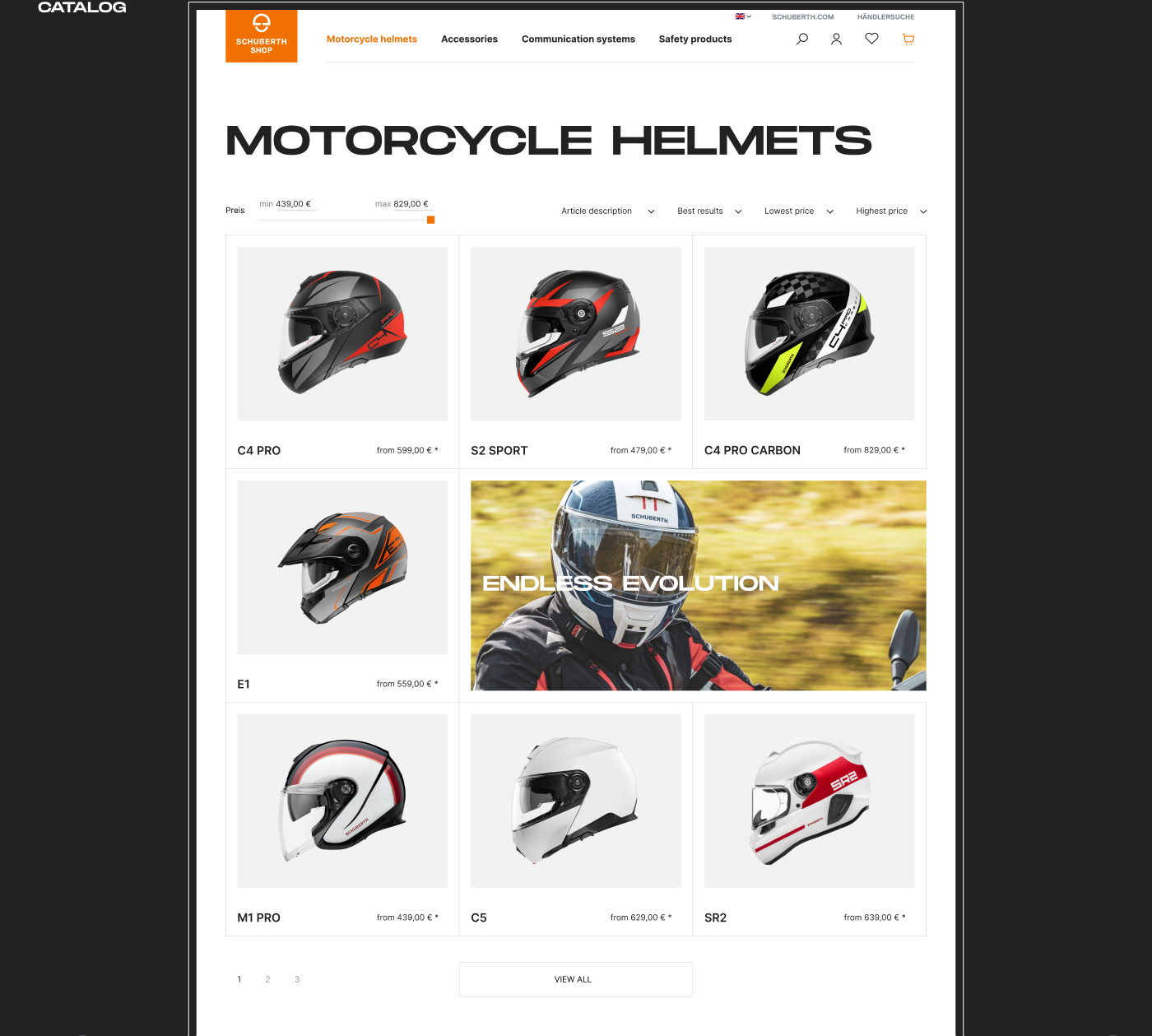 SCHUBERTH | E-commerce Redesign — Изображение №10 — Брендинг, Интерфейсы на Dprofile