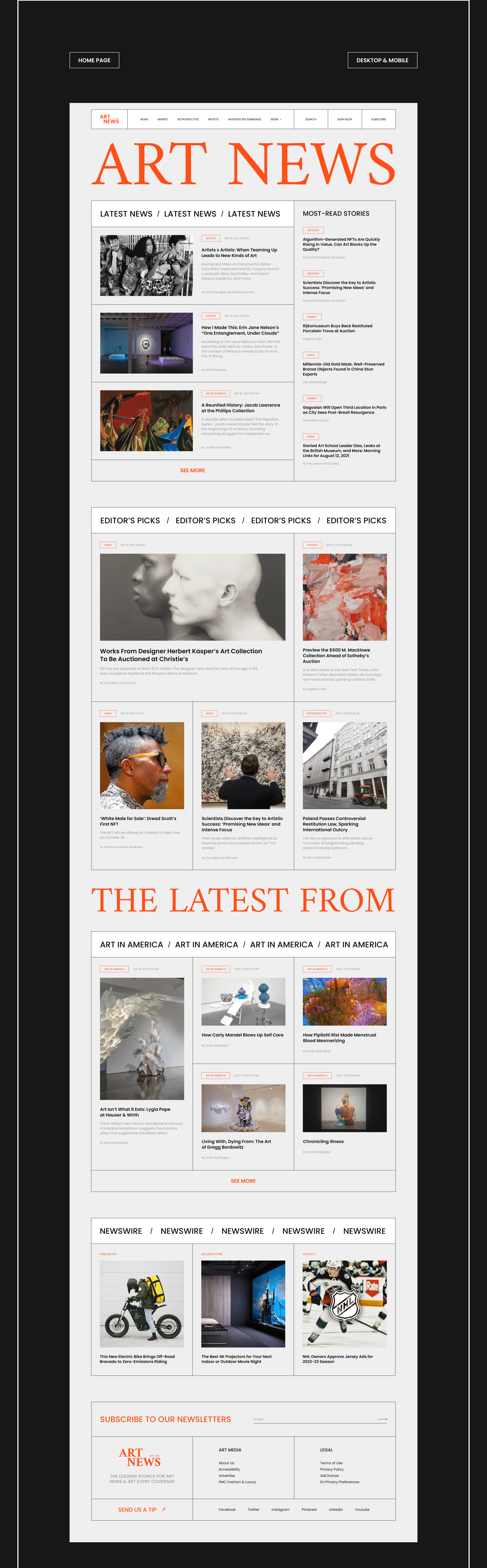 ArtNews — Изображение №2 — Интерфейсы, Брендинг на Dprofile