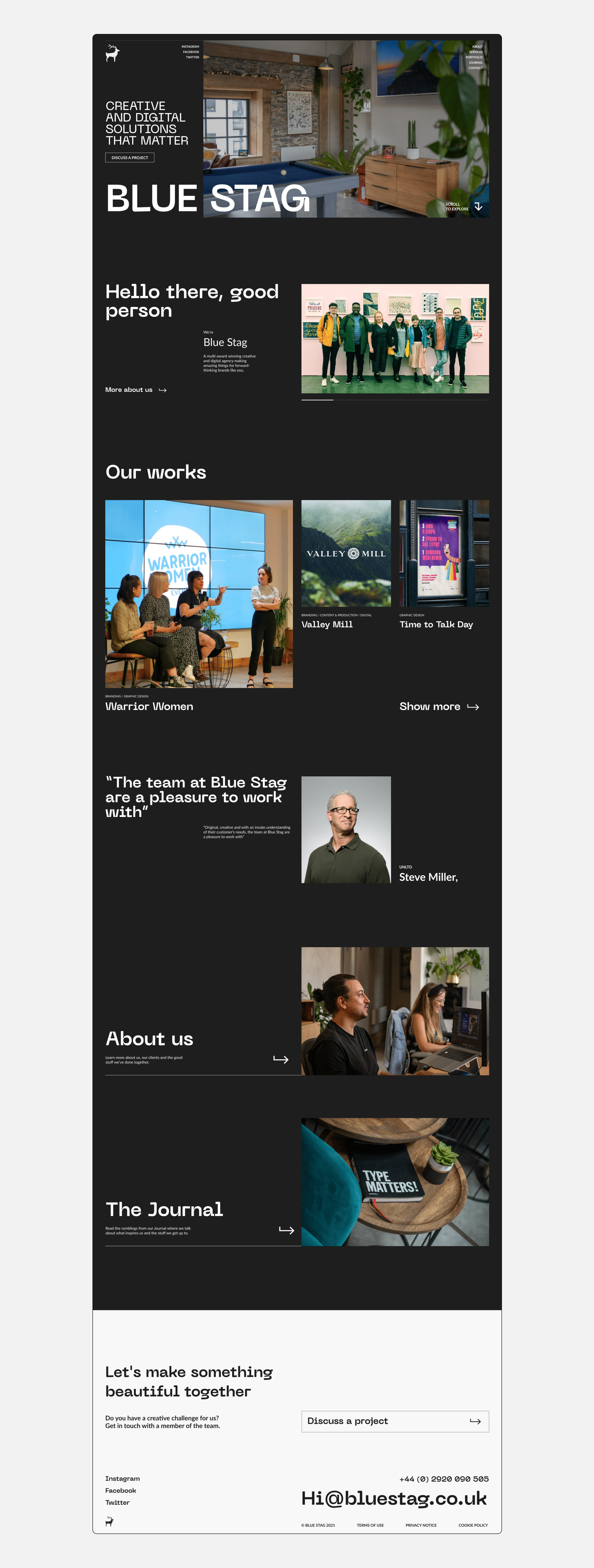 Blue Stag - Website — Изображение №7 — Интерфейсы, Анимация на Dprofile