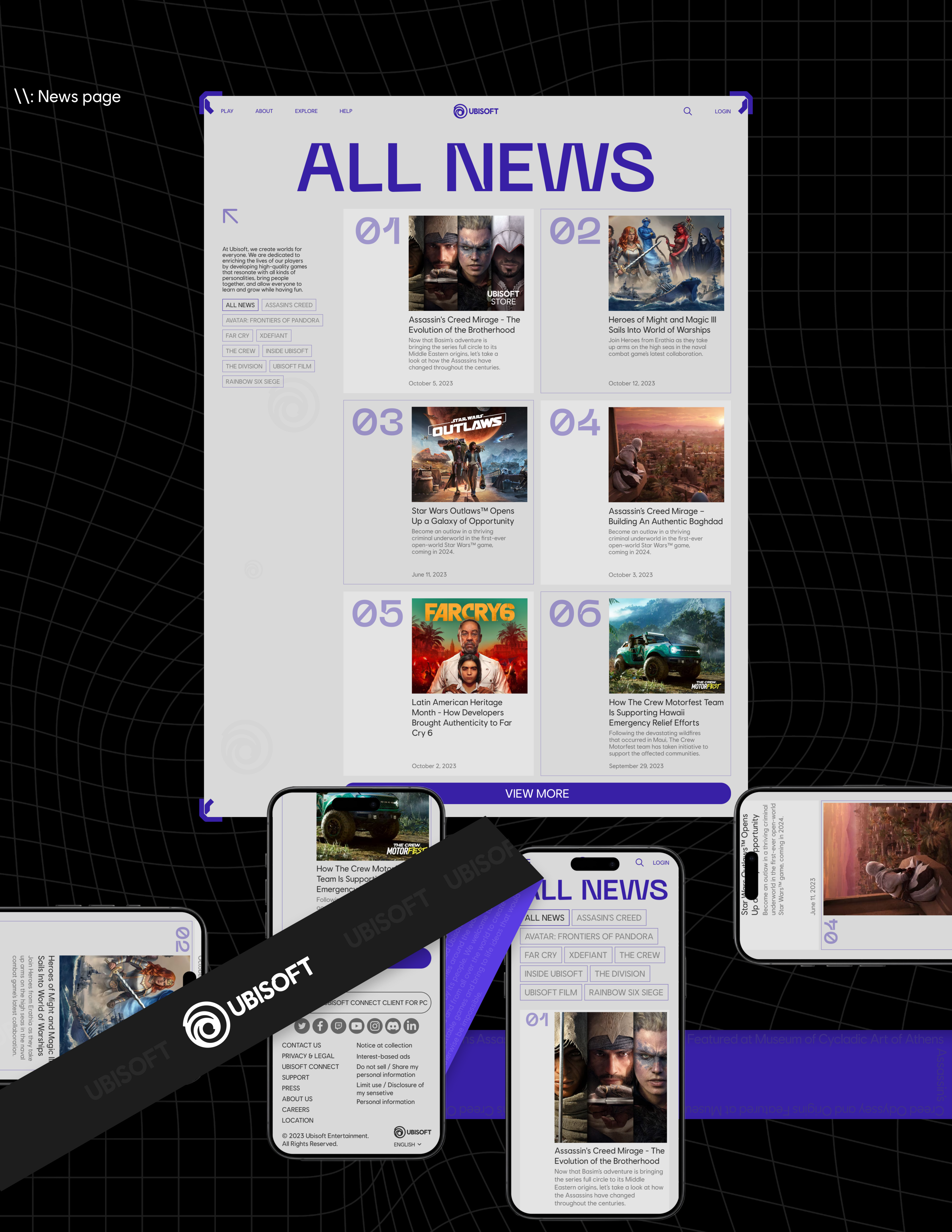 Ubisoft | Corporate website redesign — Изображение №11 — Интерфейсы, Анимация на Dprofile
