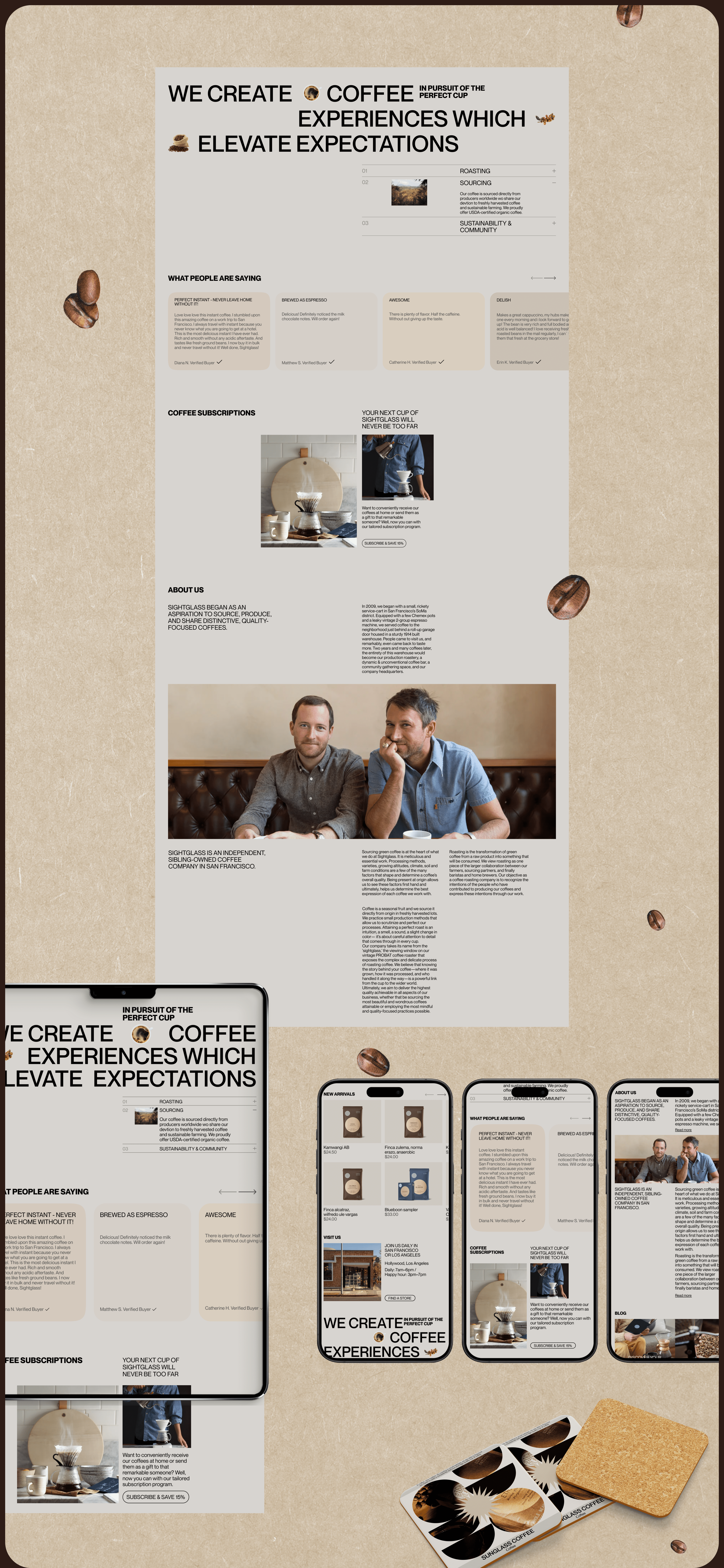 Sightglass coffee | Landing page redesign — Изображение №5 — Интерфейсы, Графика на Dprofile