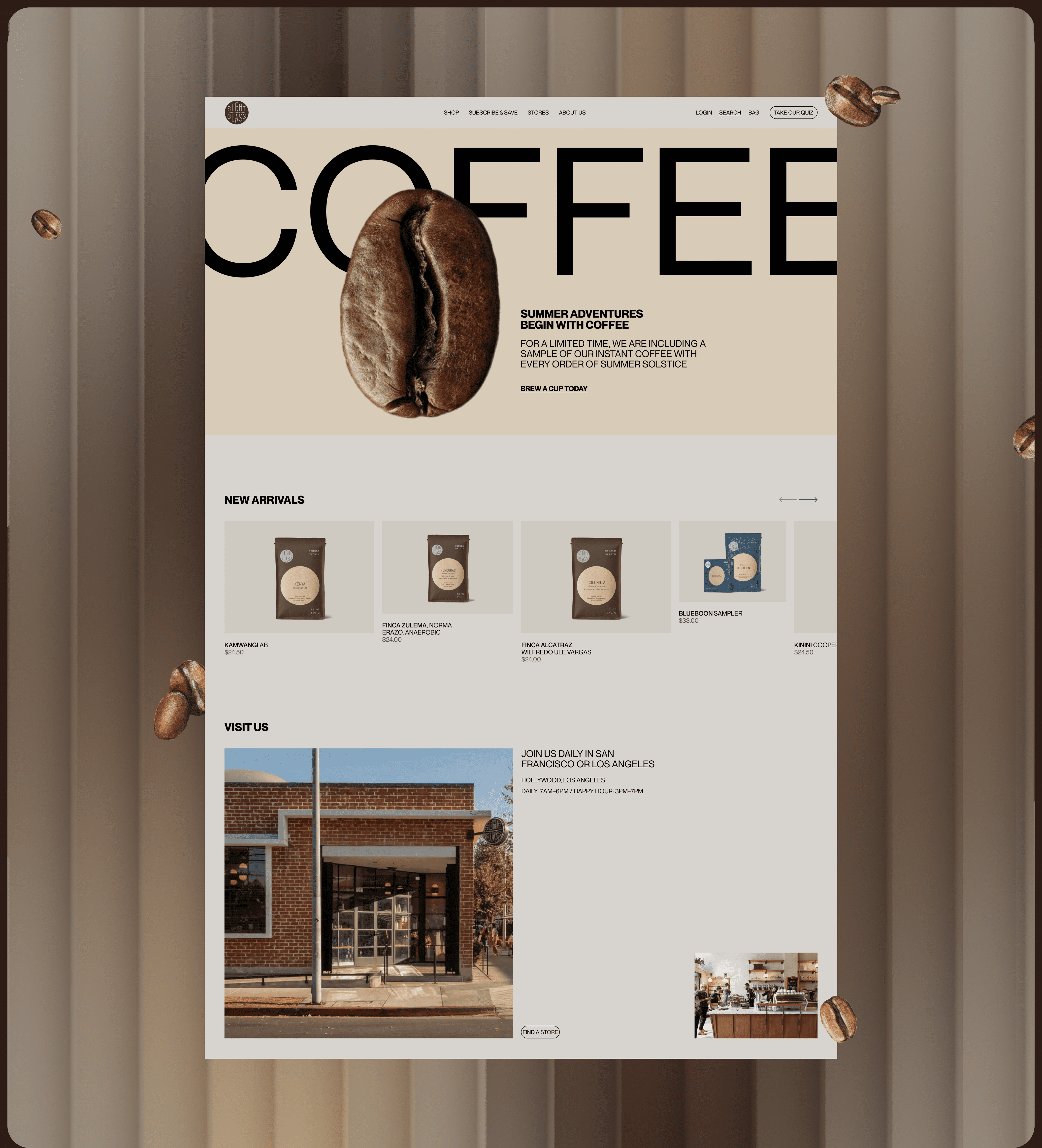 Sightglass coffee | Landing page redesign — Изображение №3 — Интерфейсы, Графика на Dprofile