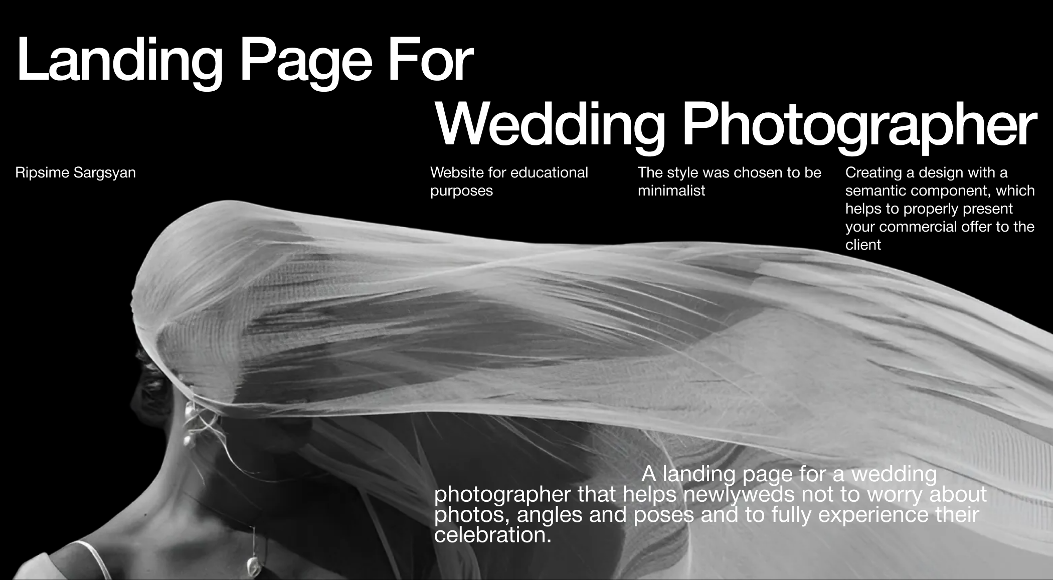Landing page for wedding photographer — Изображение №1 — Интерфейсы, Брендинг на Dprofile