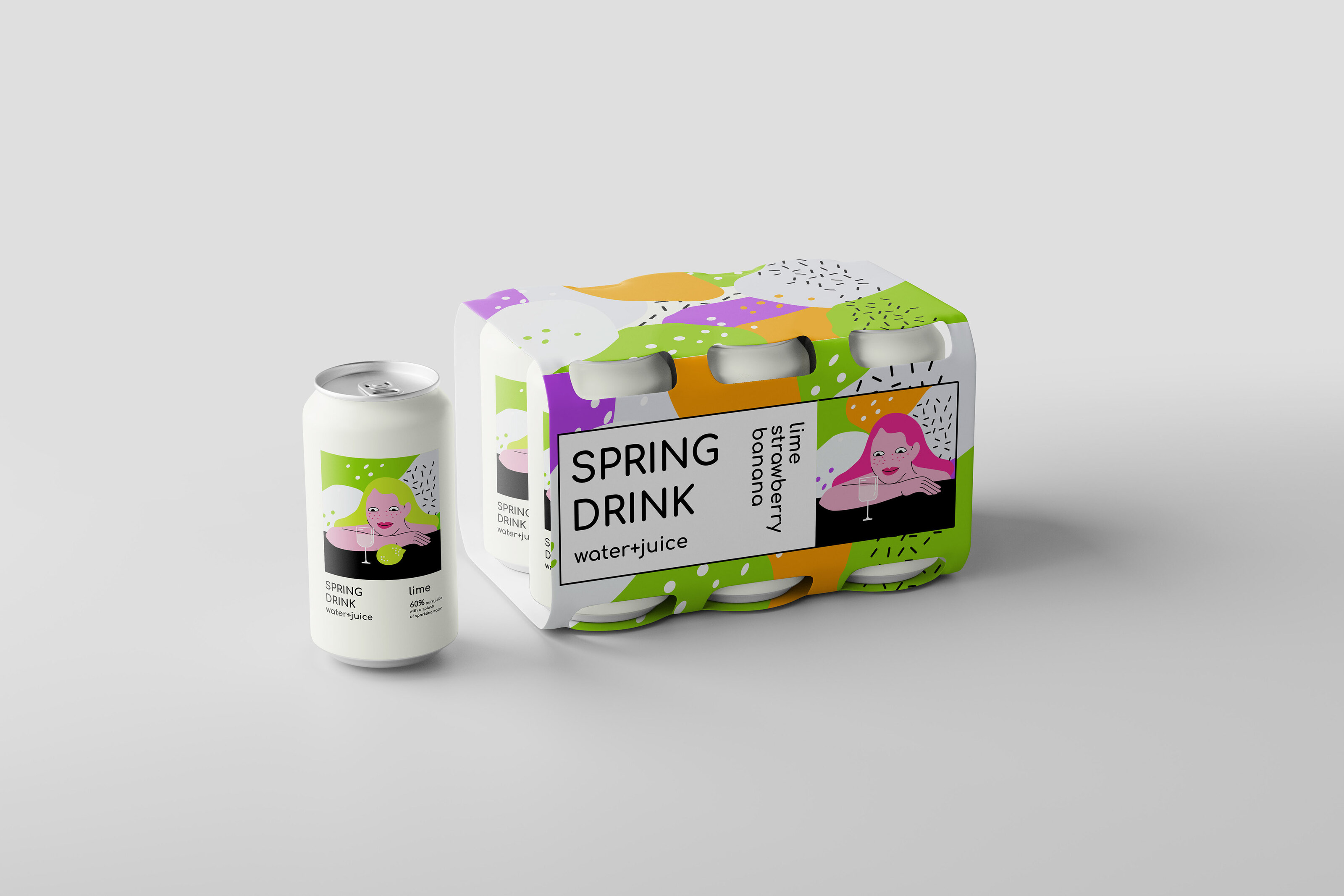 Дизайн упаковки для SPING DRINK — Изображение №4 — Брендинг, Иллюстрация на Dprofile