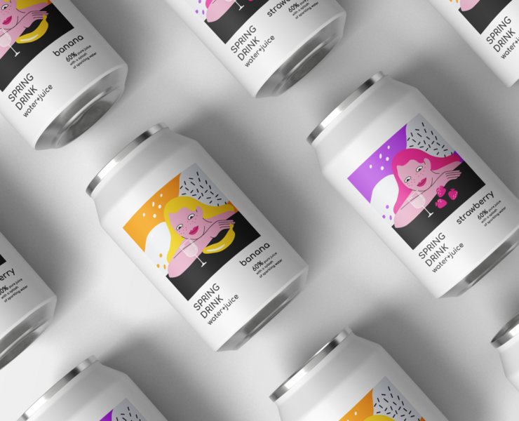 Дизайн упаковки для SPING DRINK — Брендинг, Иллюстрация на Dprofile